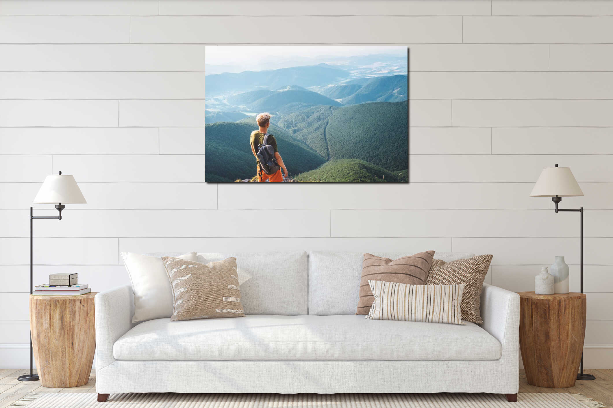 Canvas hanging interior mockup