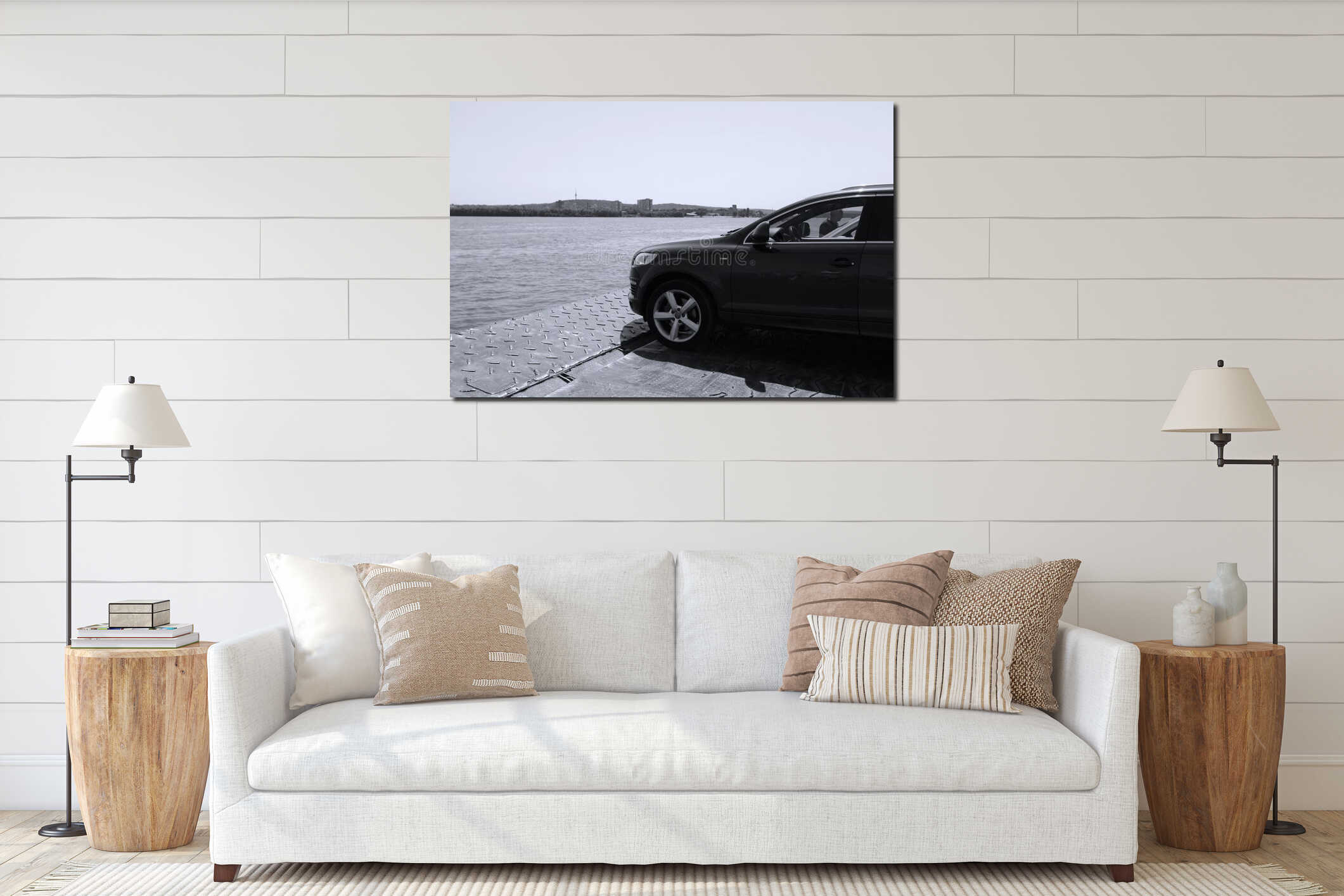 Canvas hanging interior mockup