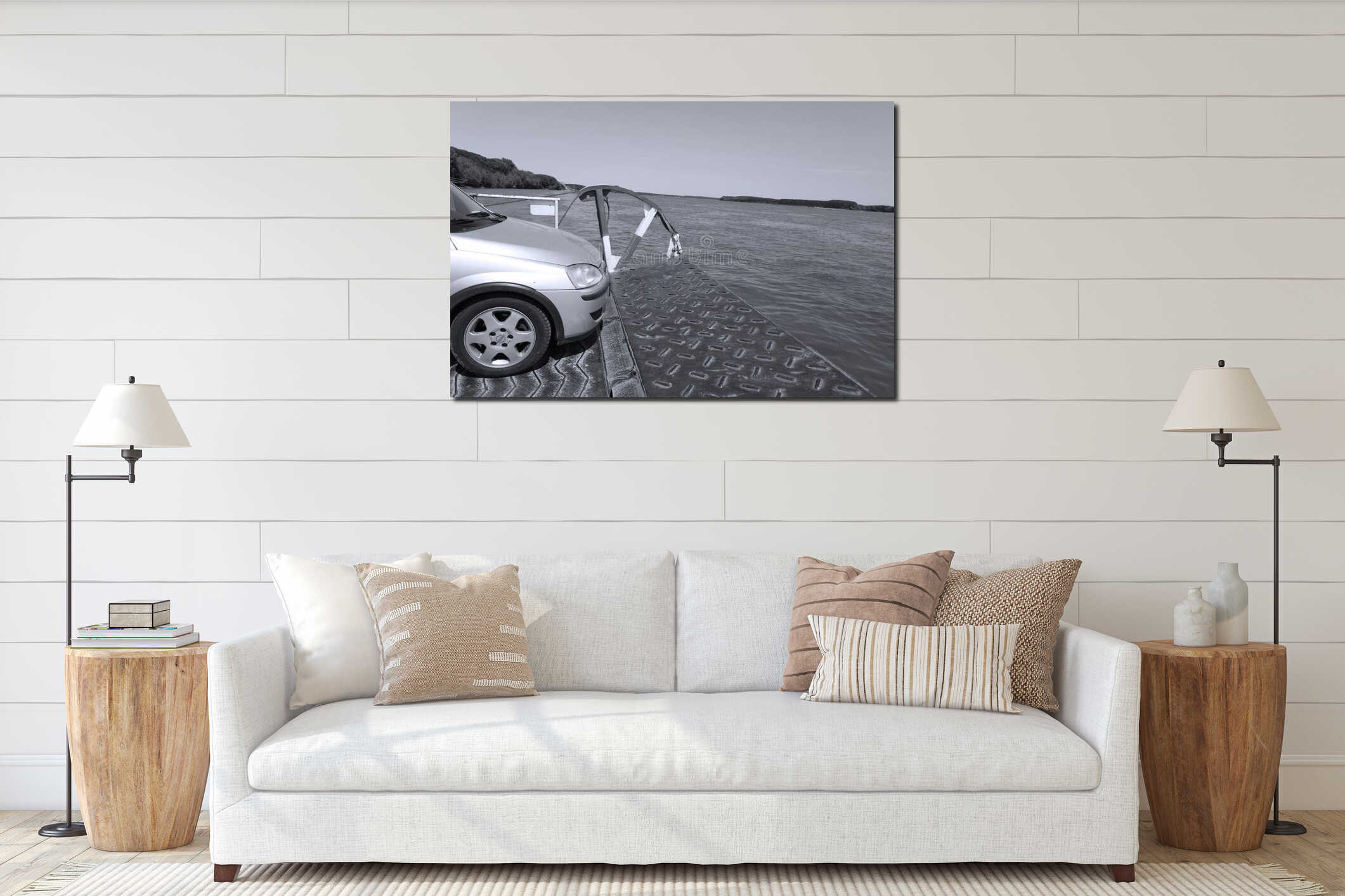 Canvas hanging interior mockup
