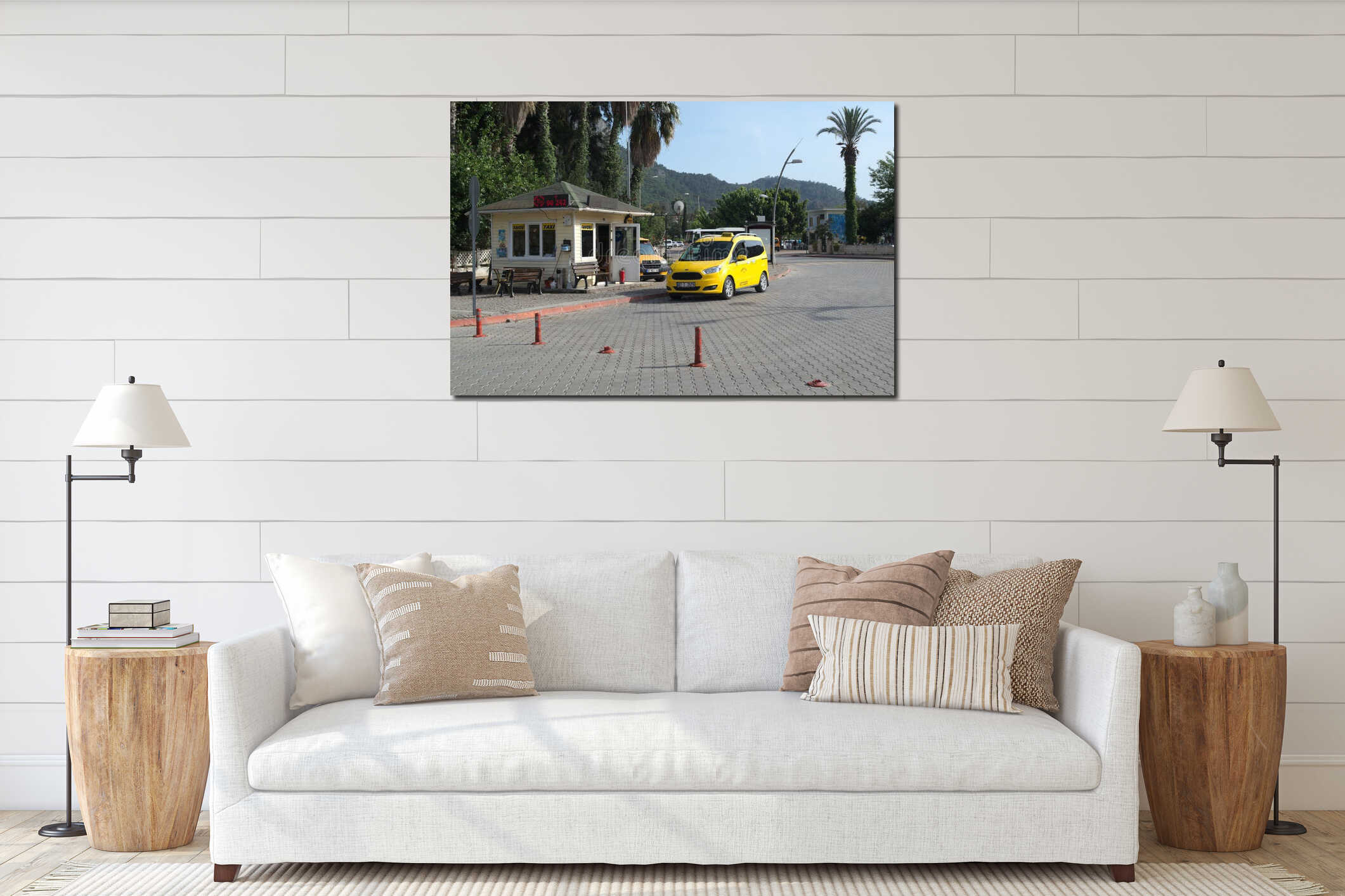 Canvas hanging interior mockup