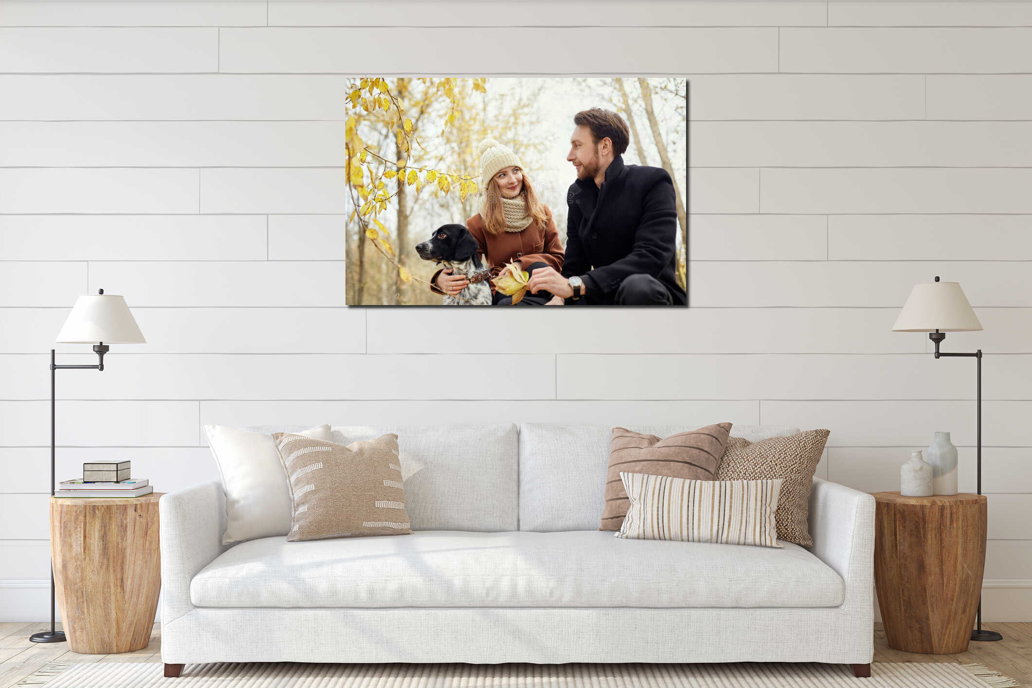 Canvas hanging interior mockup
