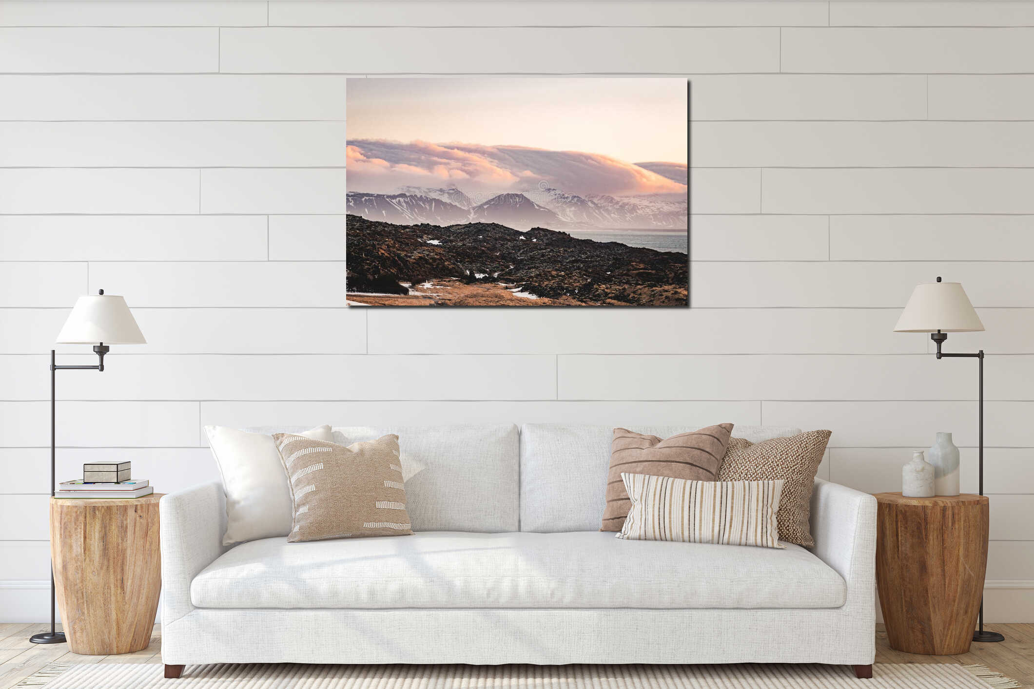 Canvas hanging interior mockup