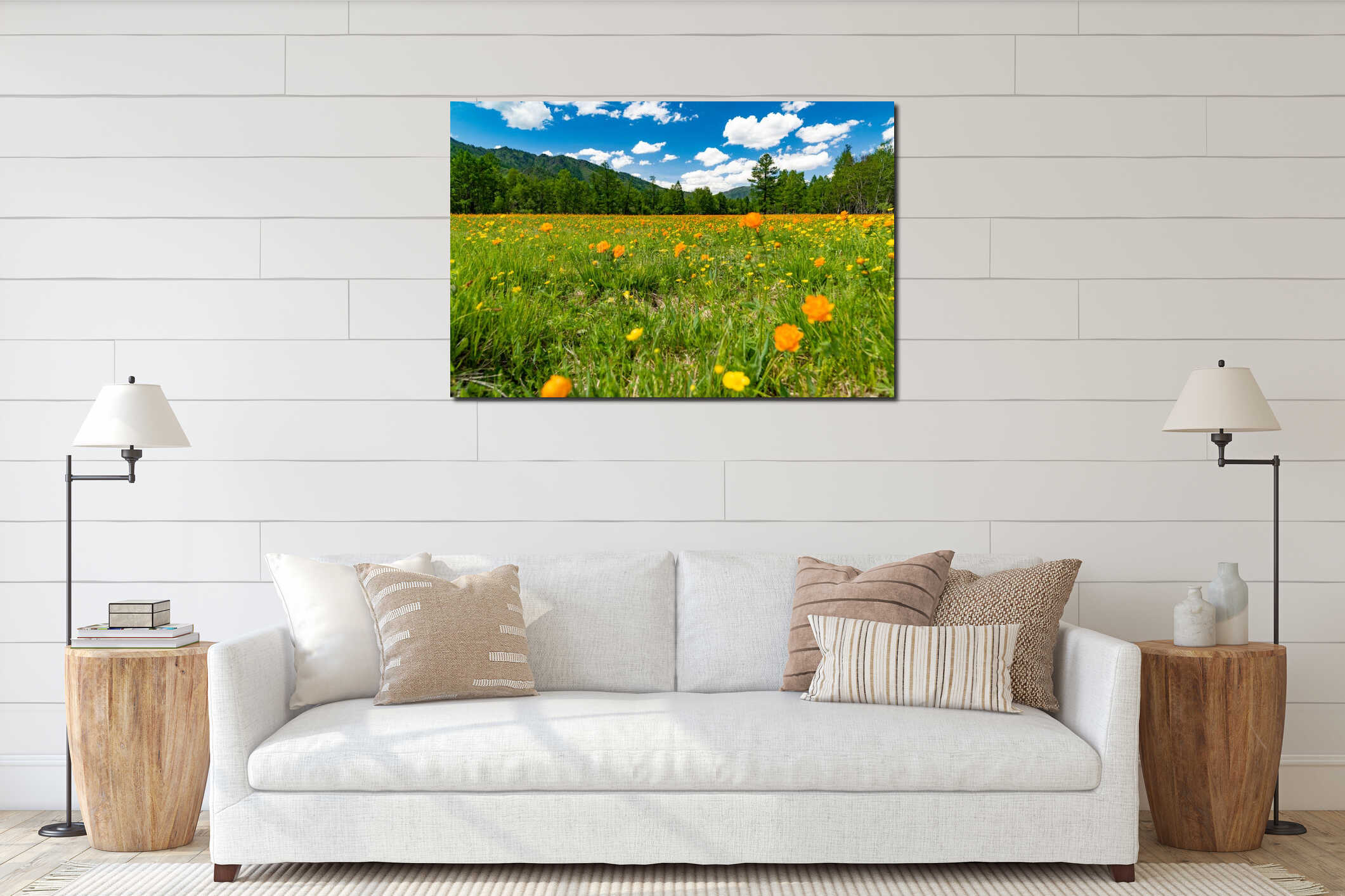 Canvas hanging interior mockup
