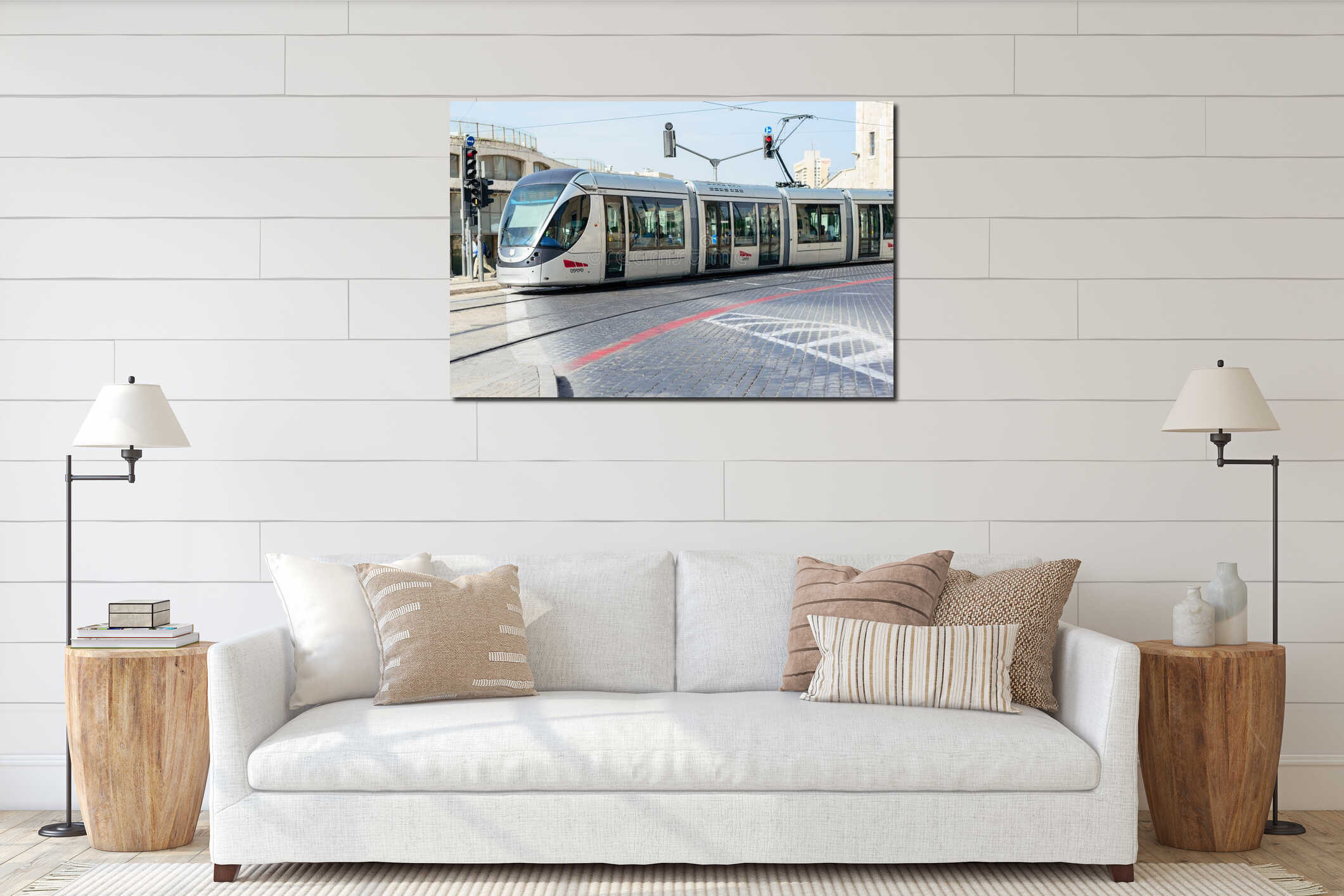 Canvas hanging interior mockup