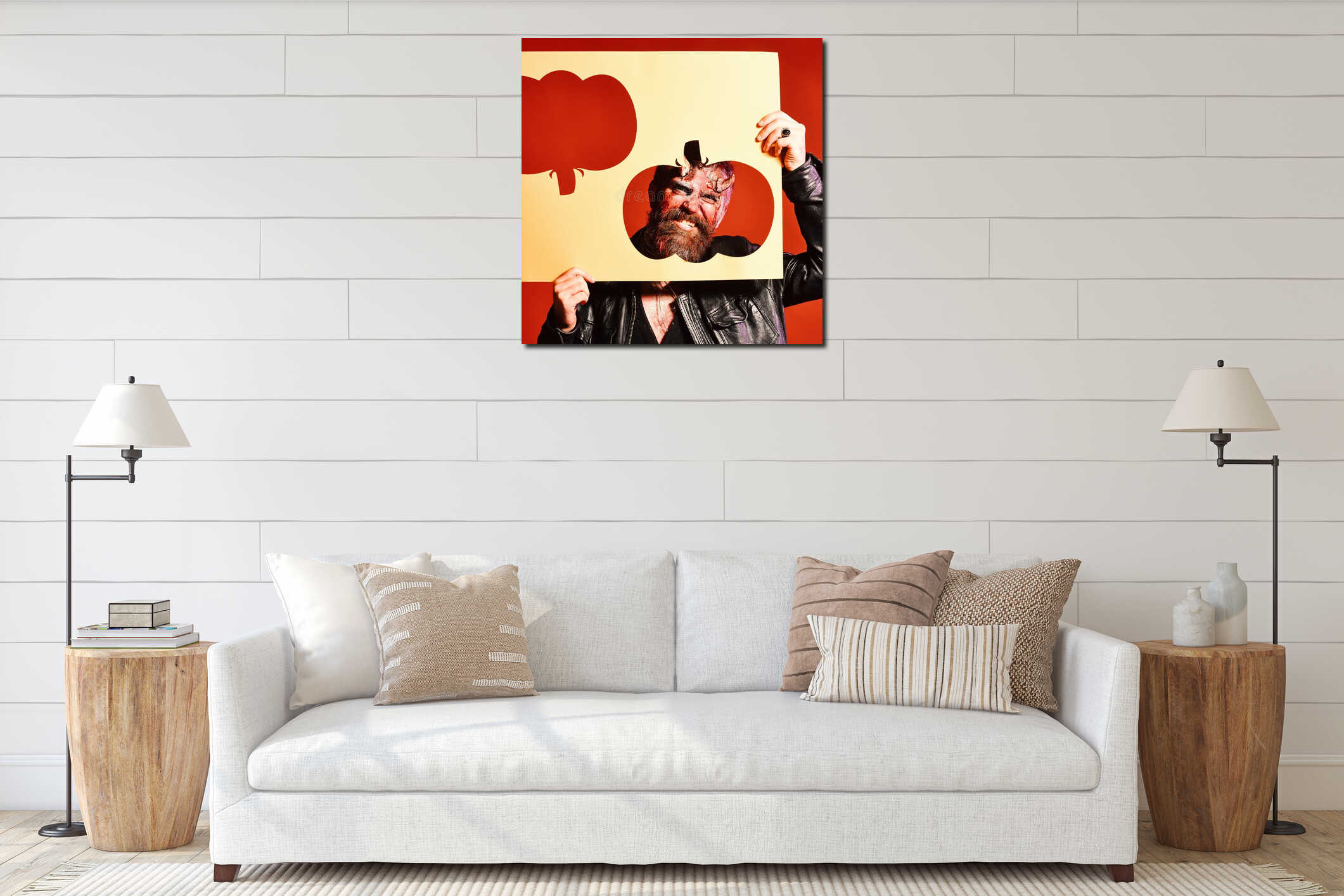 Canvas hanging interior mockup