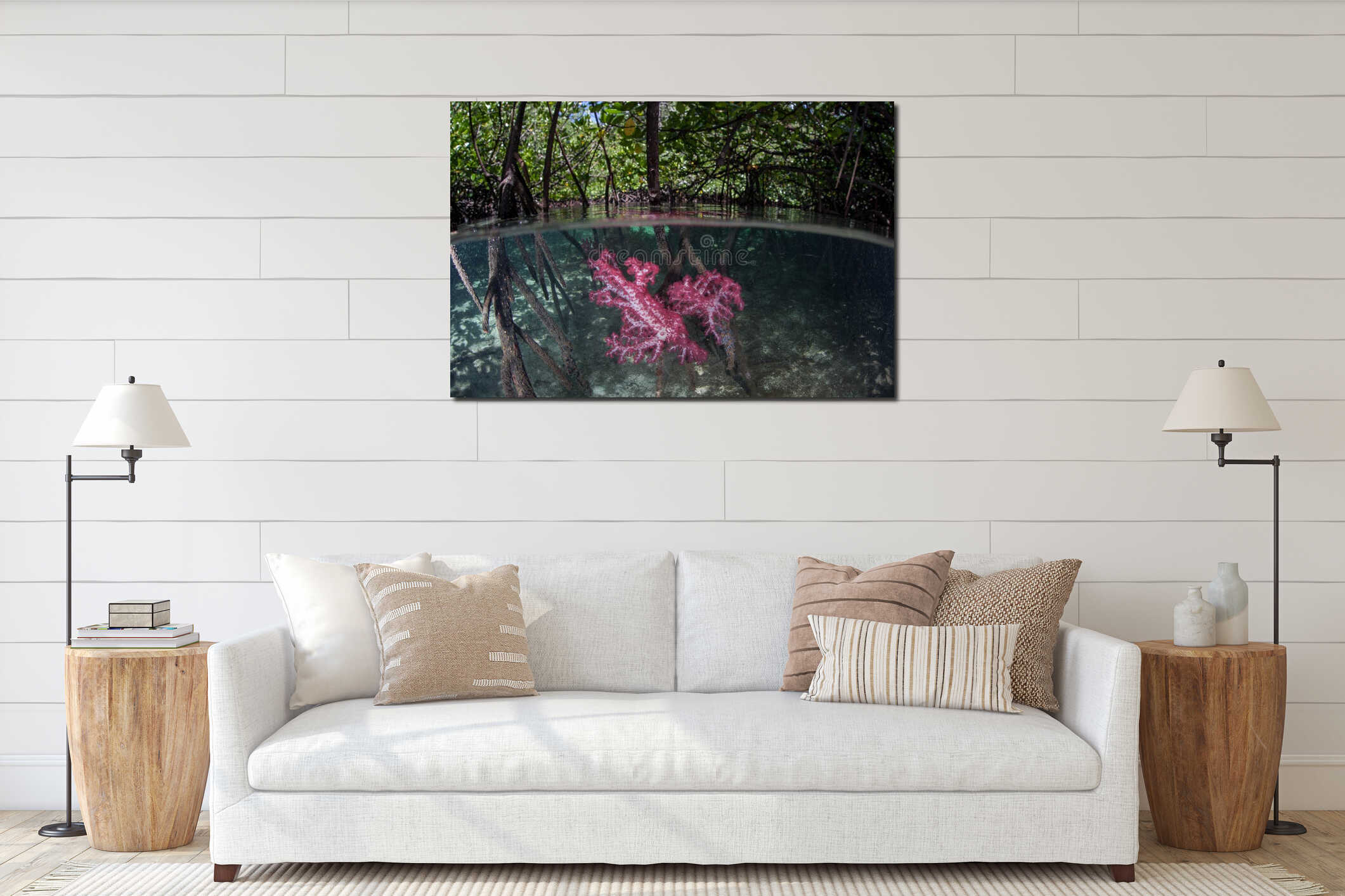 Canvas hanging interior mockup