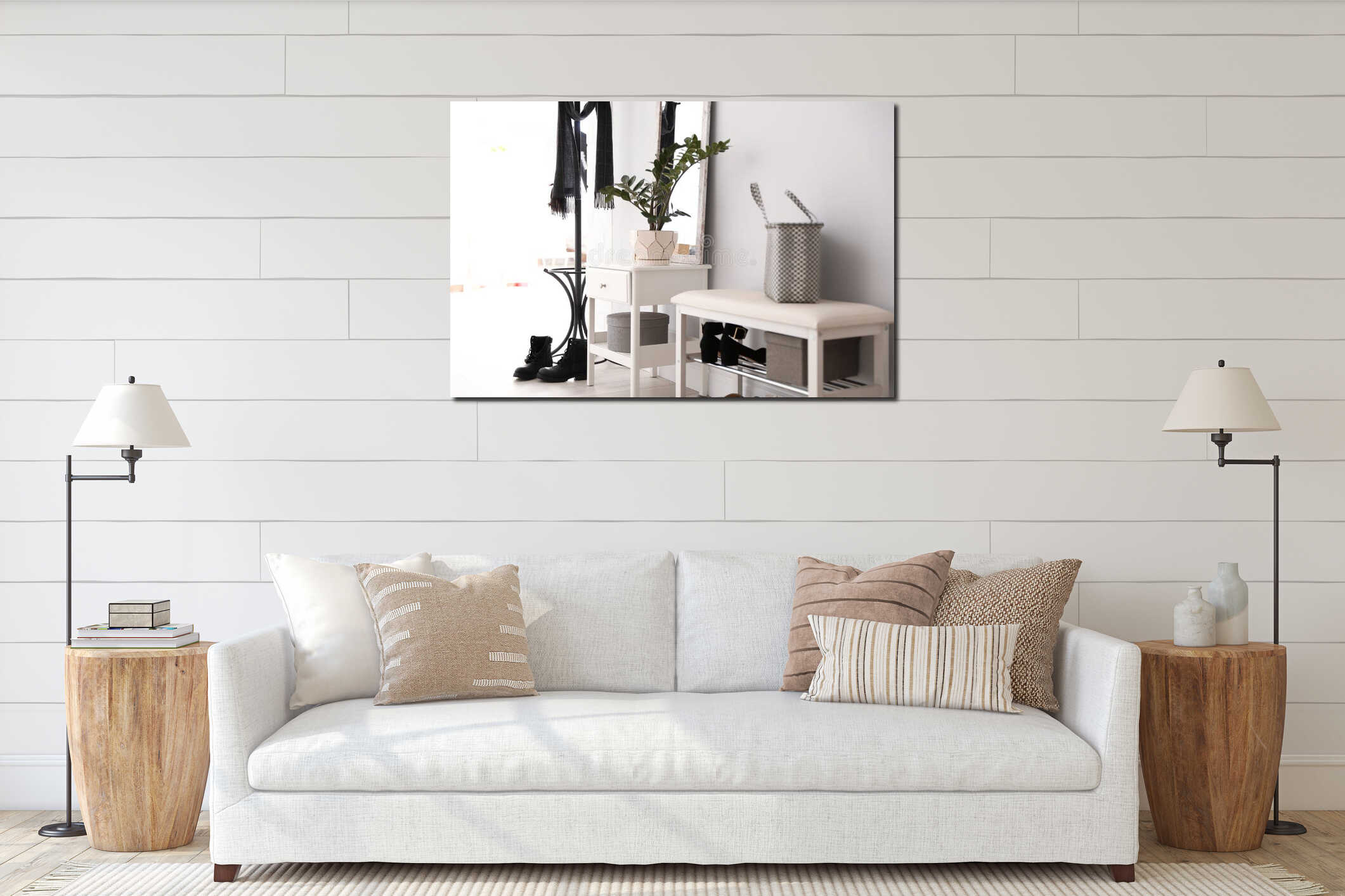 Canvas hanging interior mockup
