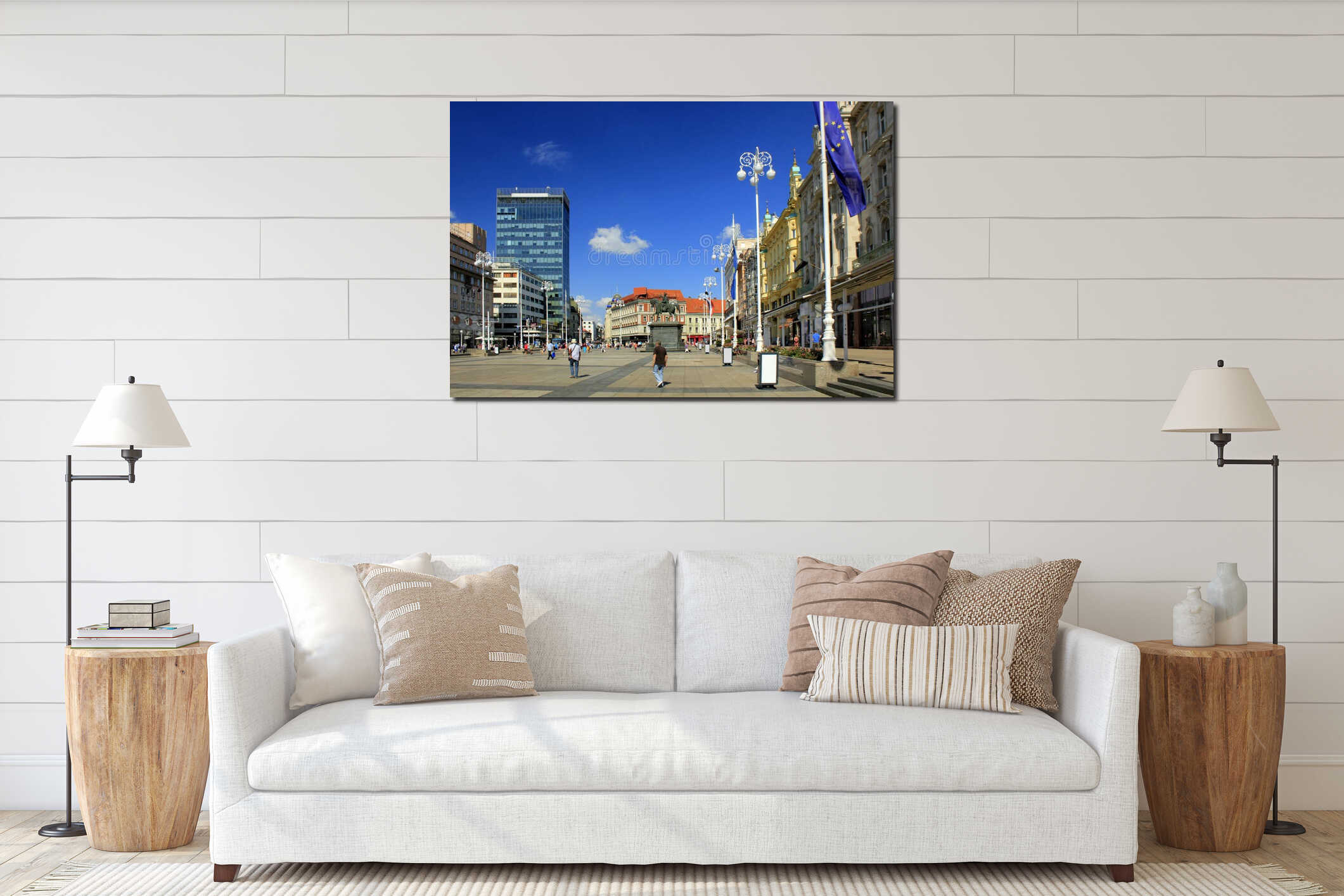 Canvas hanging interior mockup