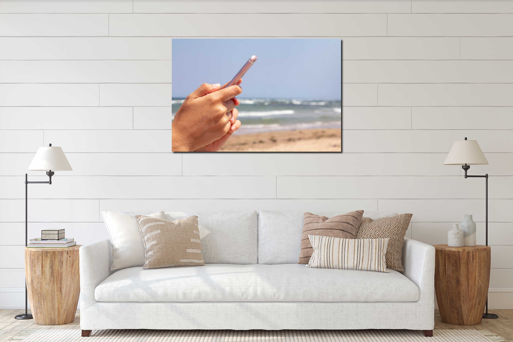 Canvas hanging interior mockup