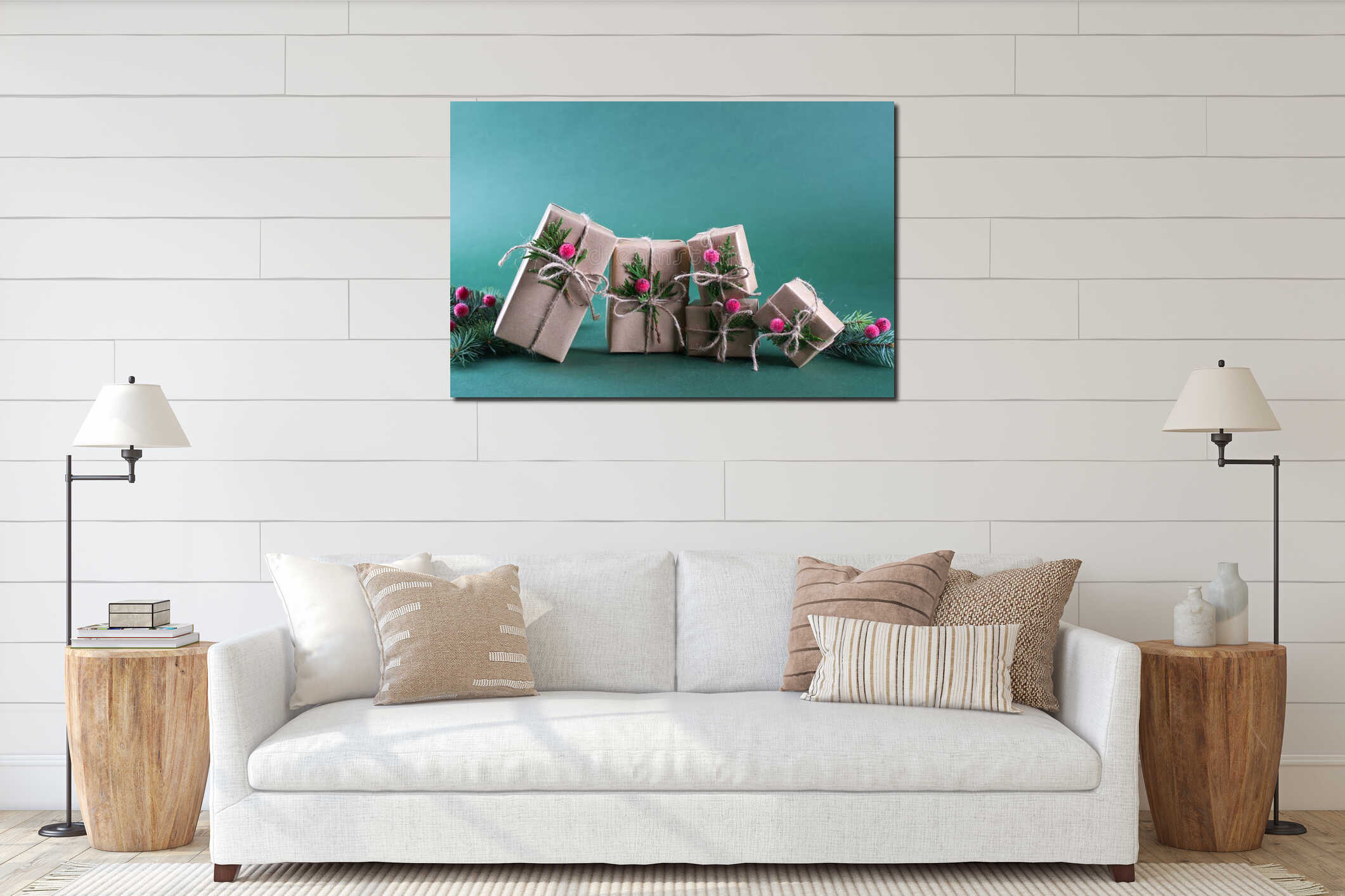 Canvas hanging interior mockup