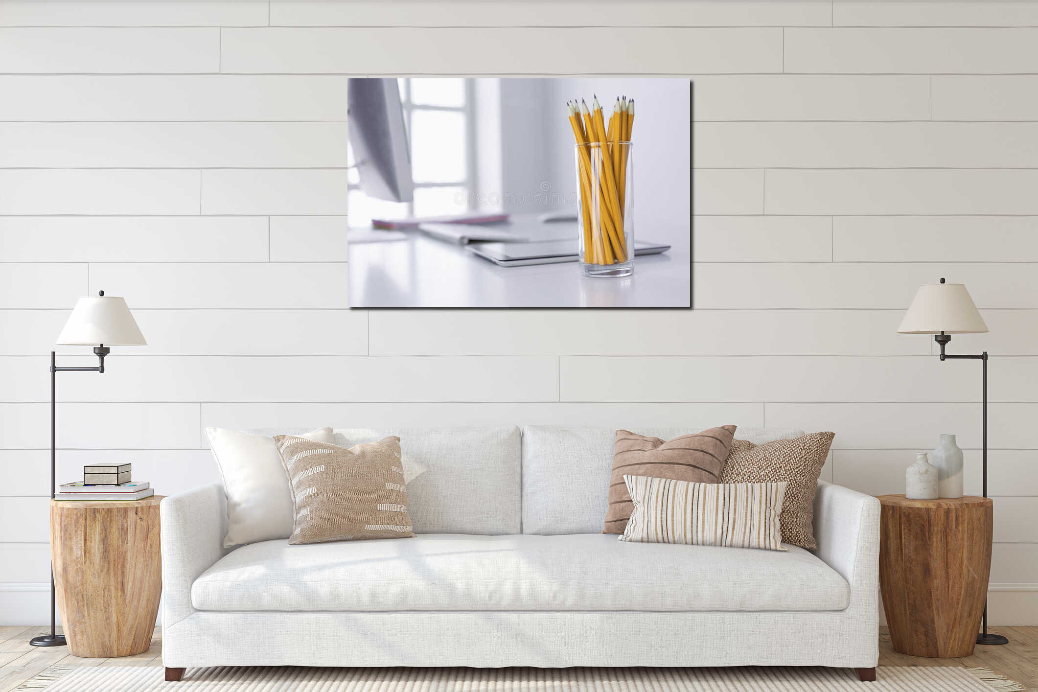Canvas hanging interior mockup