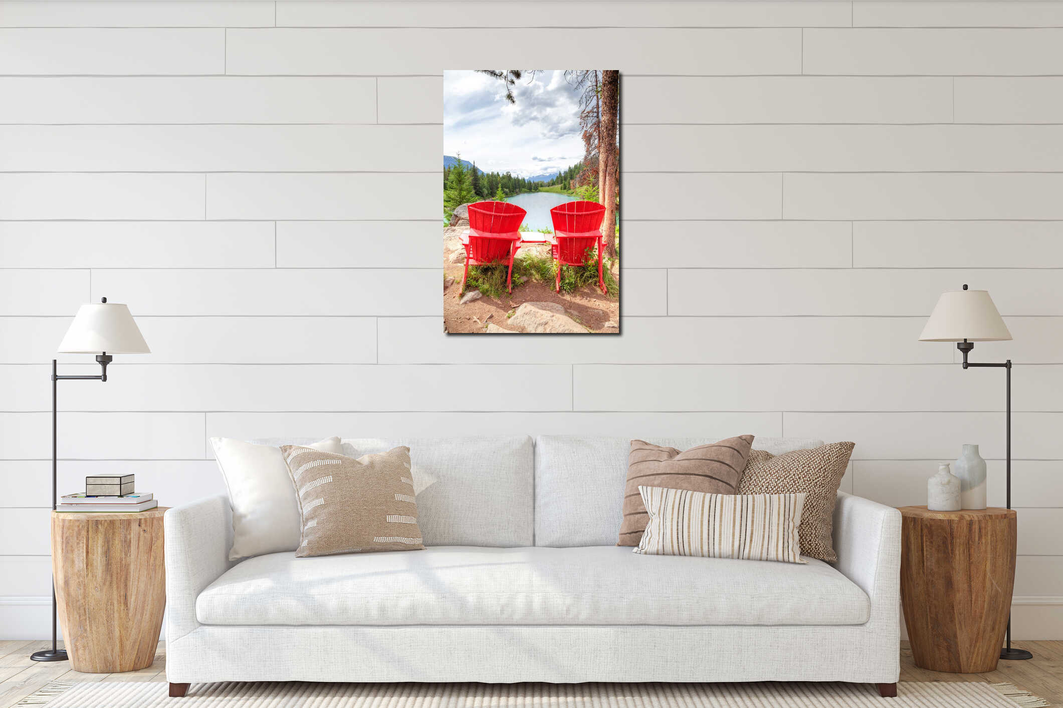 Canvas hanging interior mockup