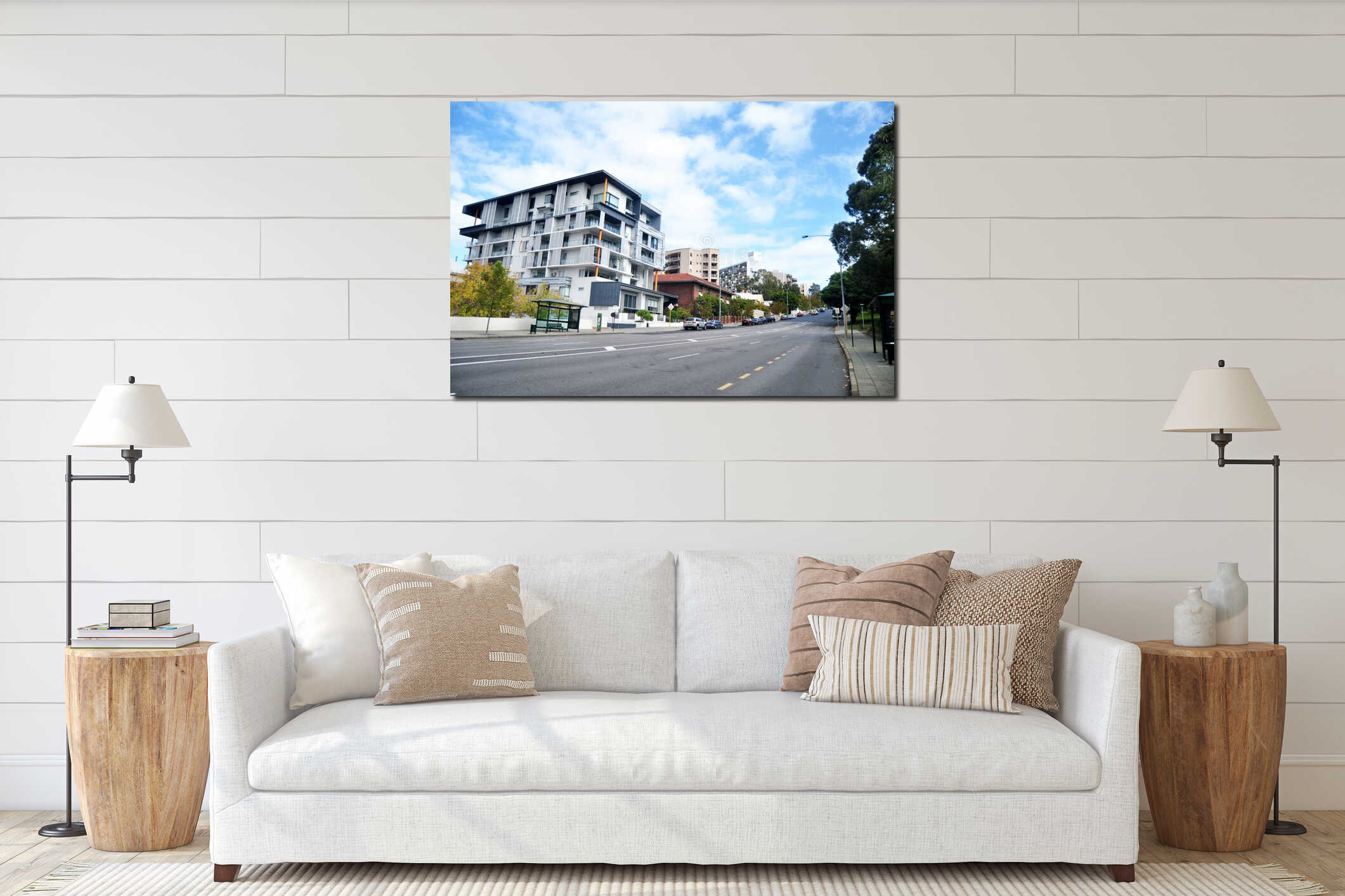 Canvas hanging interior mockup