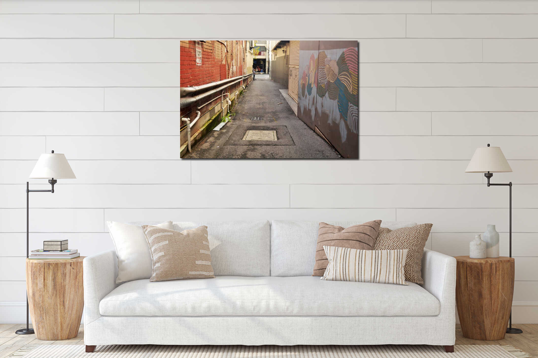 Canvas hanging interior mockup