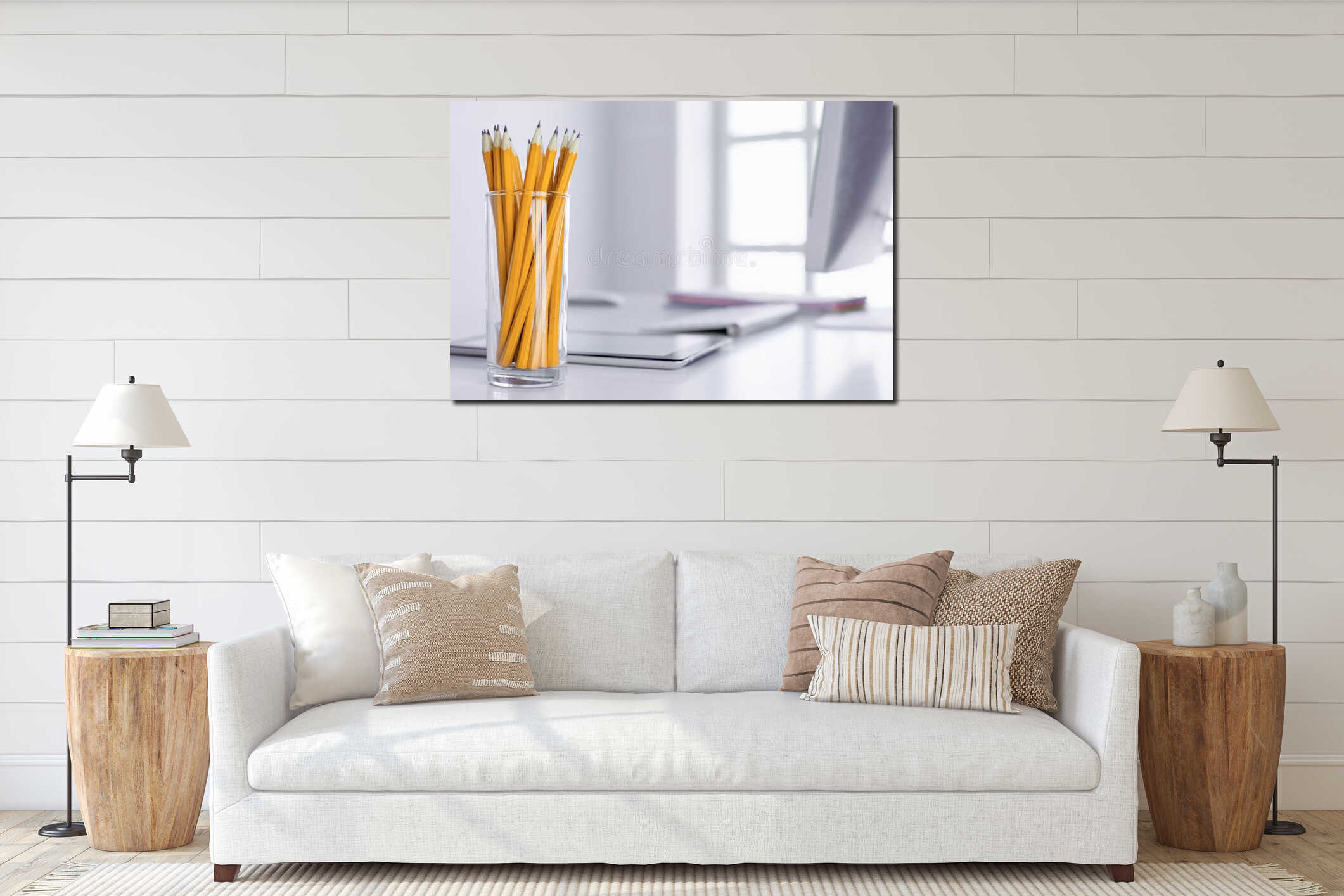 Canvas hanging interior mockup