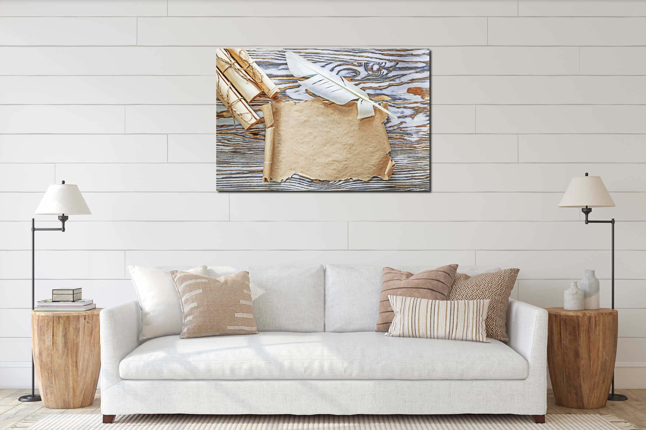 Canvas hanging interior mockup
