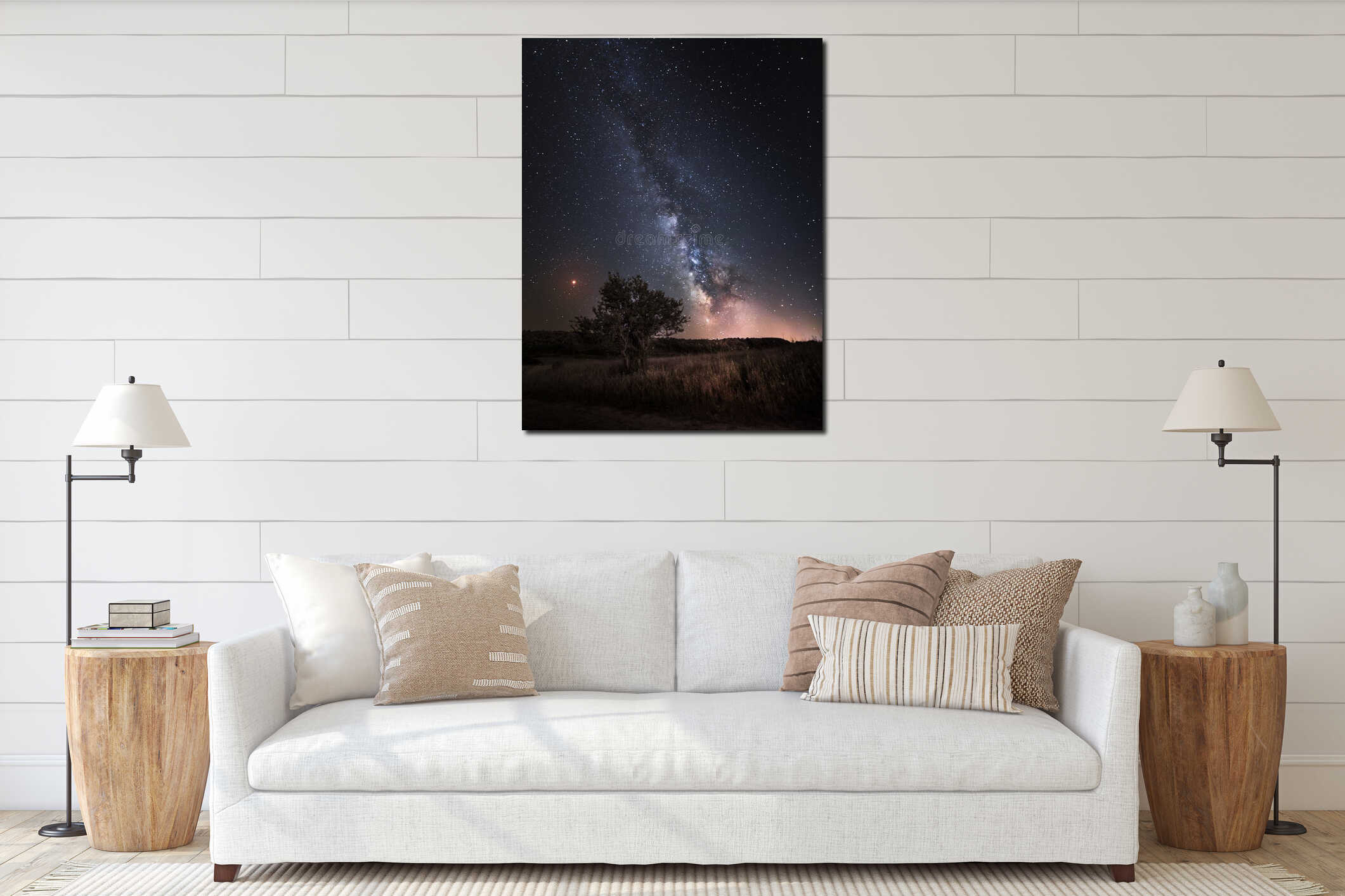 Canvas hanging interior mockup