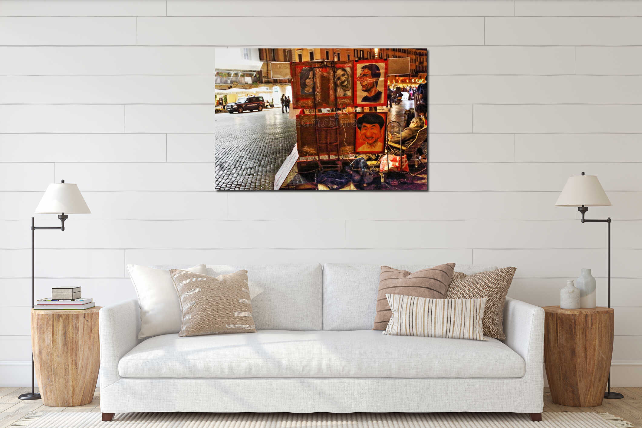 Canvas hanging interior mockup