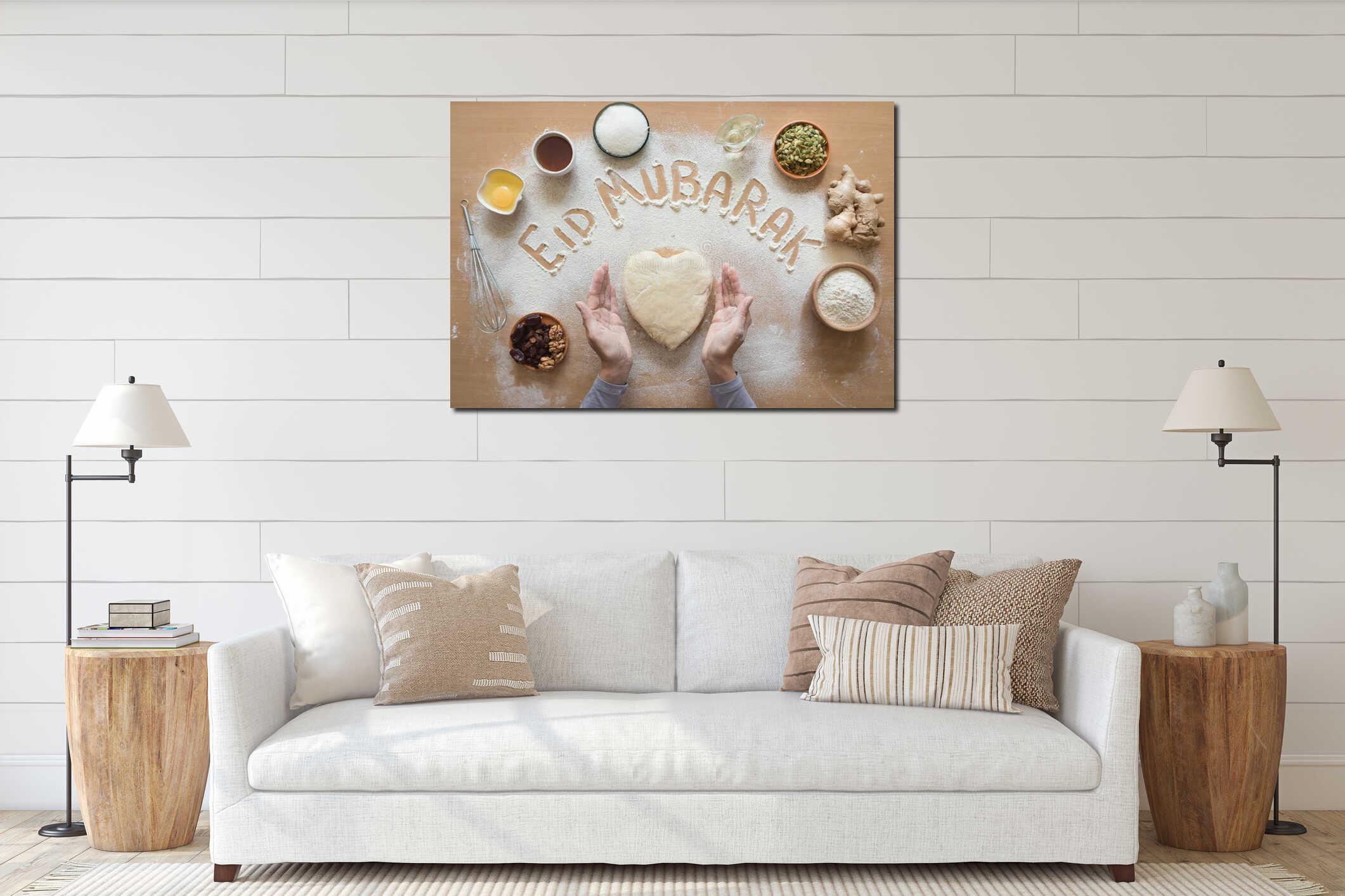 Canvas hanging interior mockup