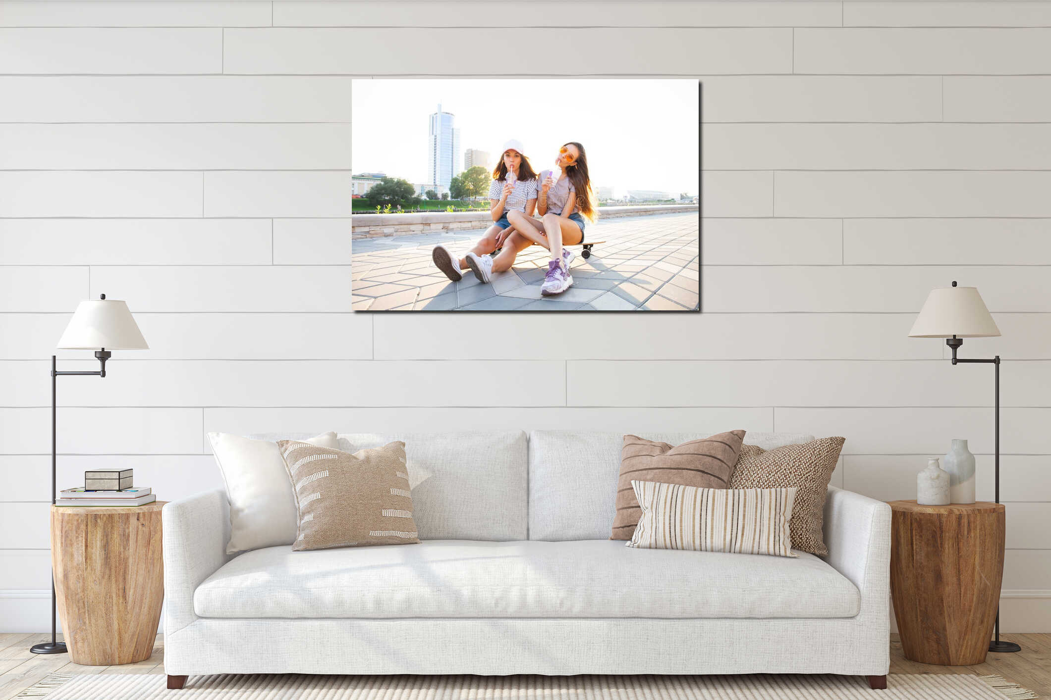 Canvas hanging interior mockup
