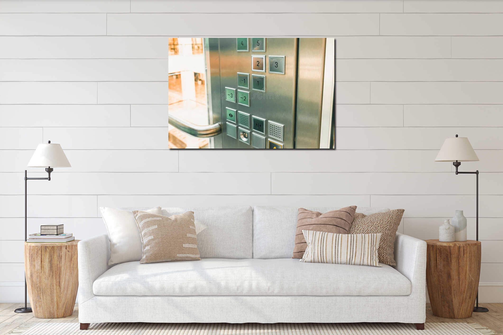 Canvas hanging interior mockup