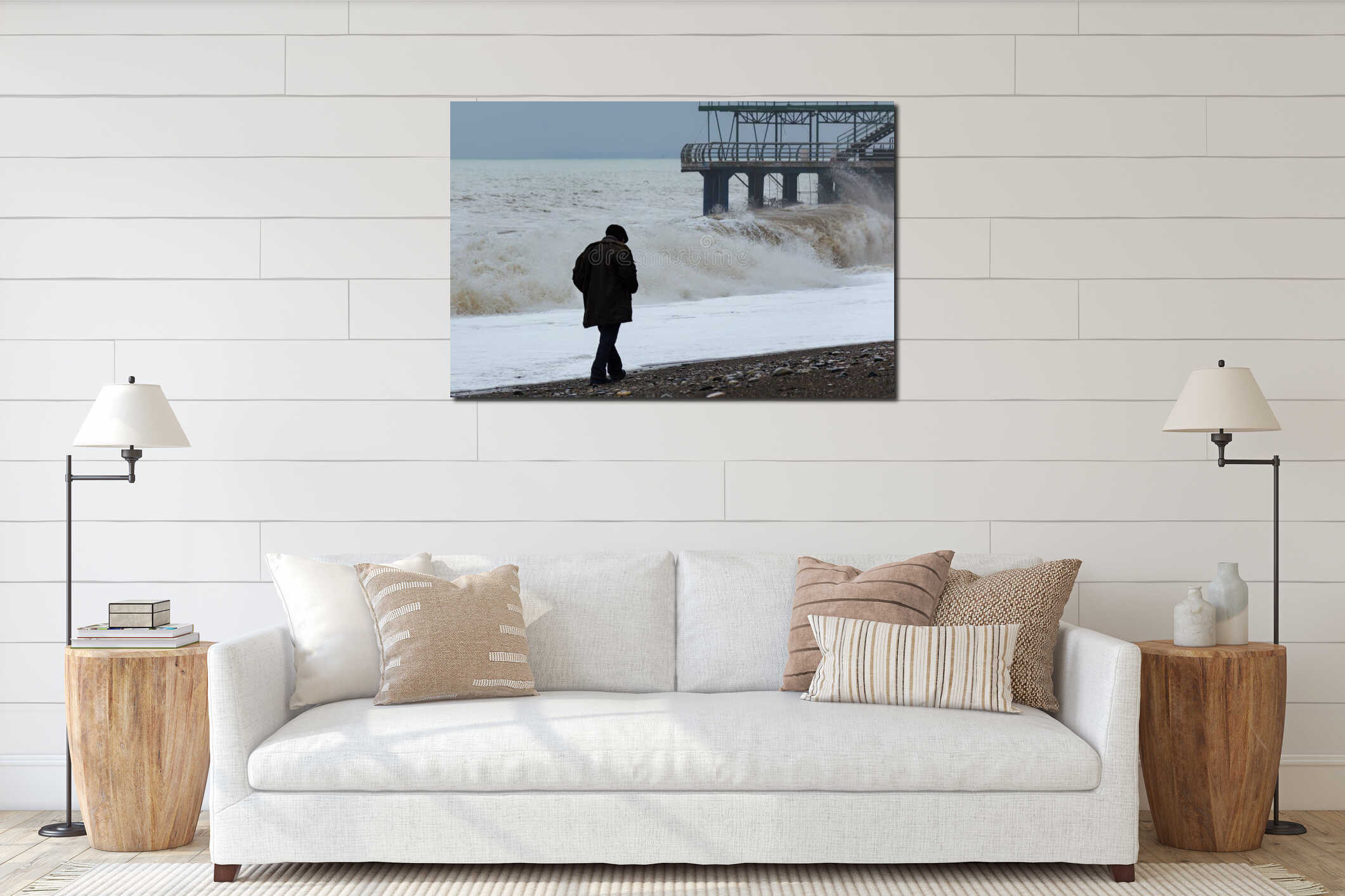 Canvas hanging interior mockup