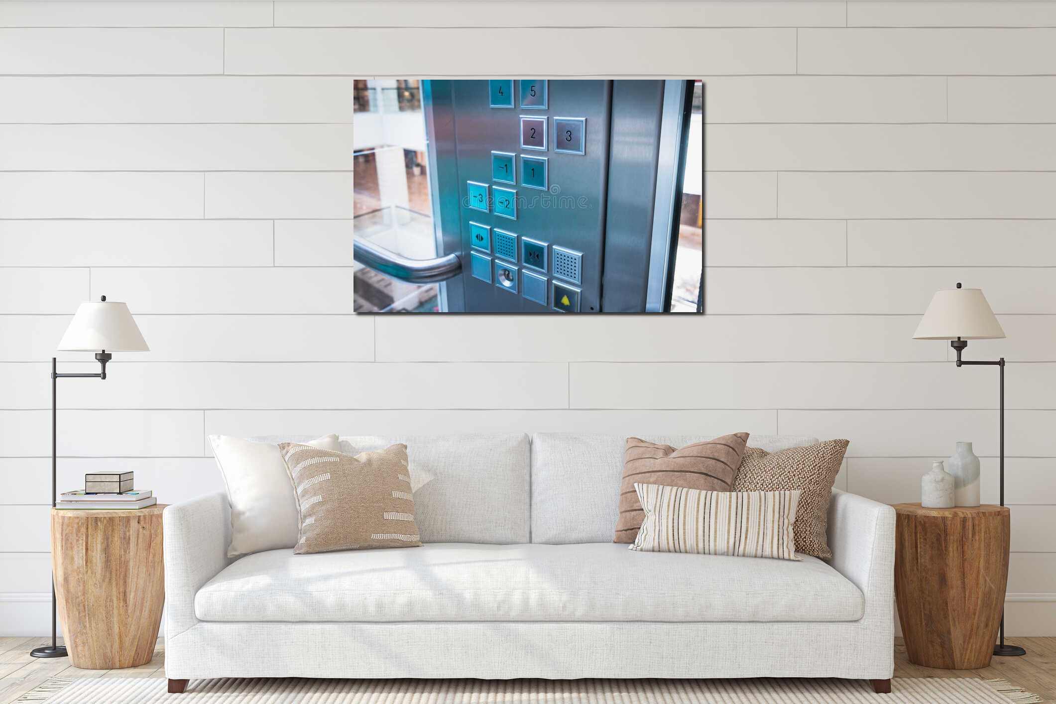 Canvas hanging interior mockup