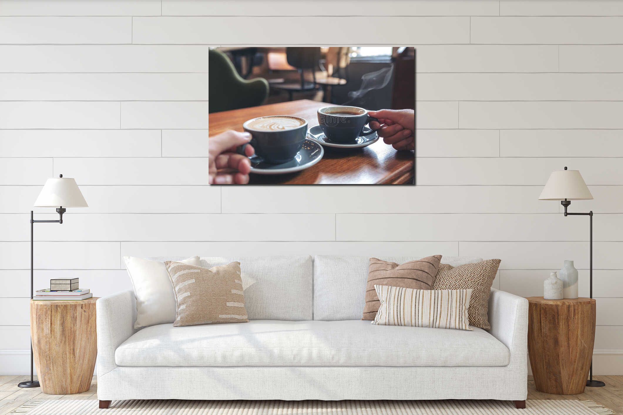 Canvas hanging interior mockup