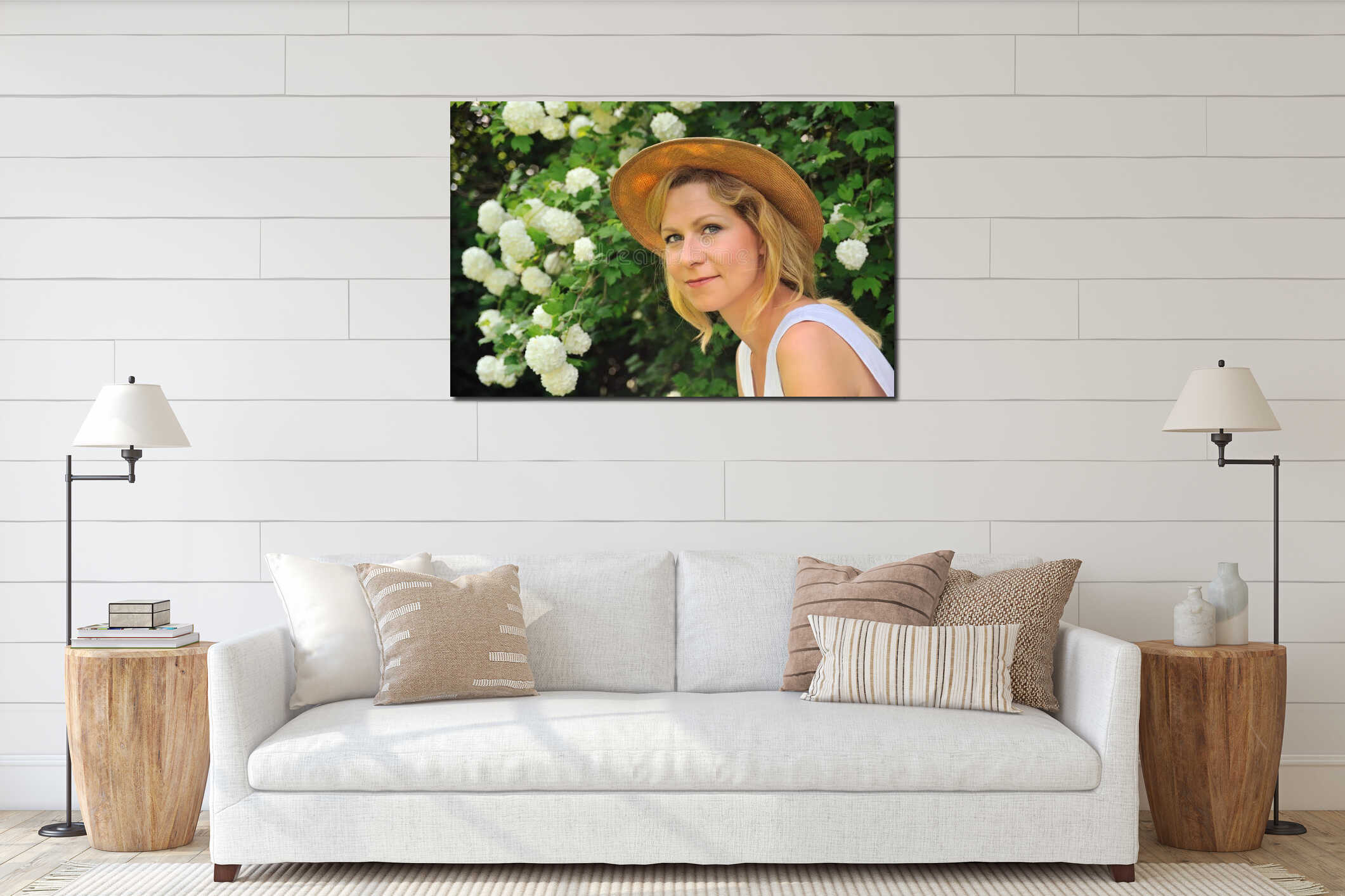 Canvas hanging interior mockup