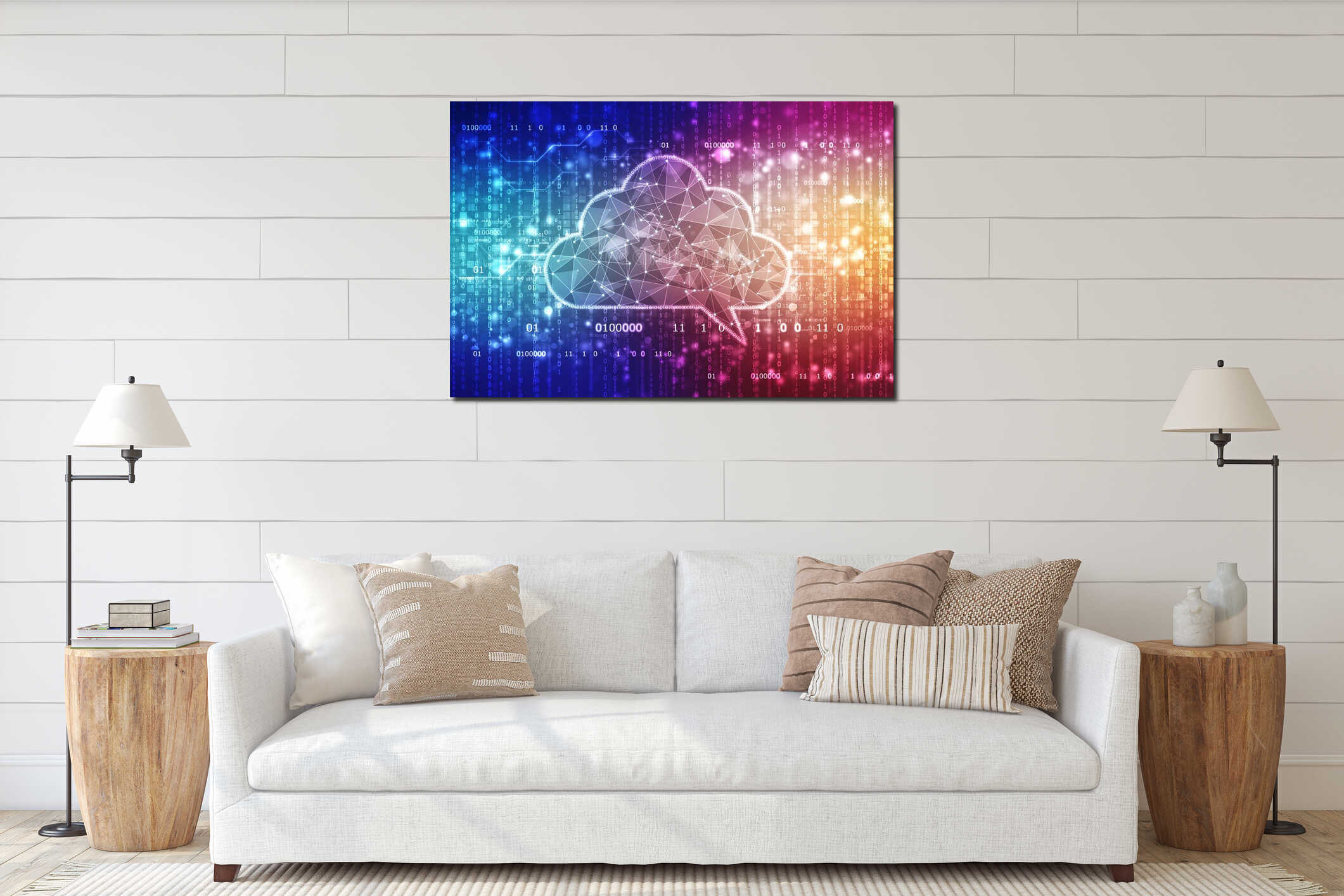 Canvas hanging interior mockup