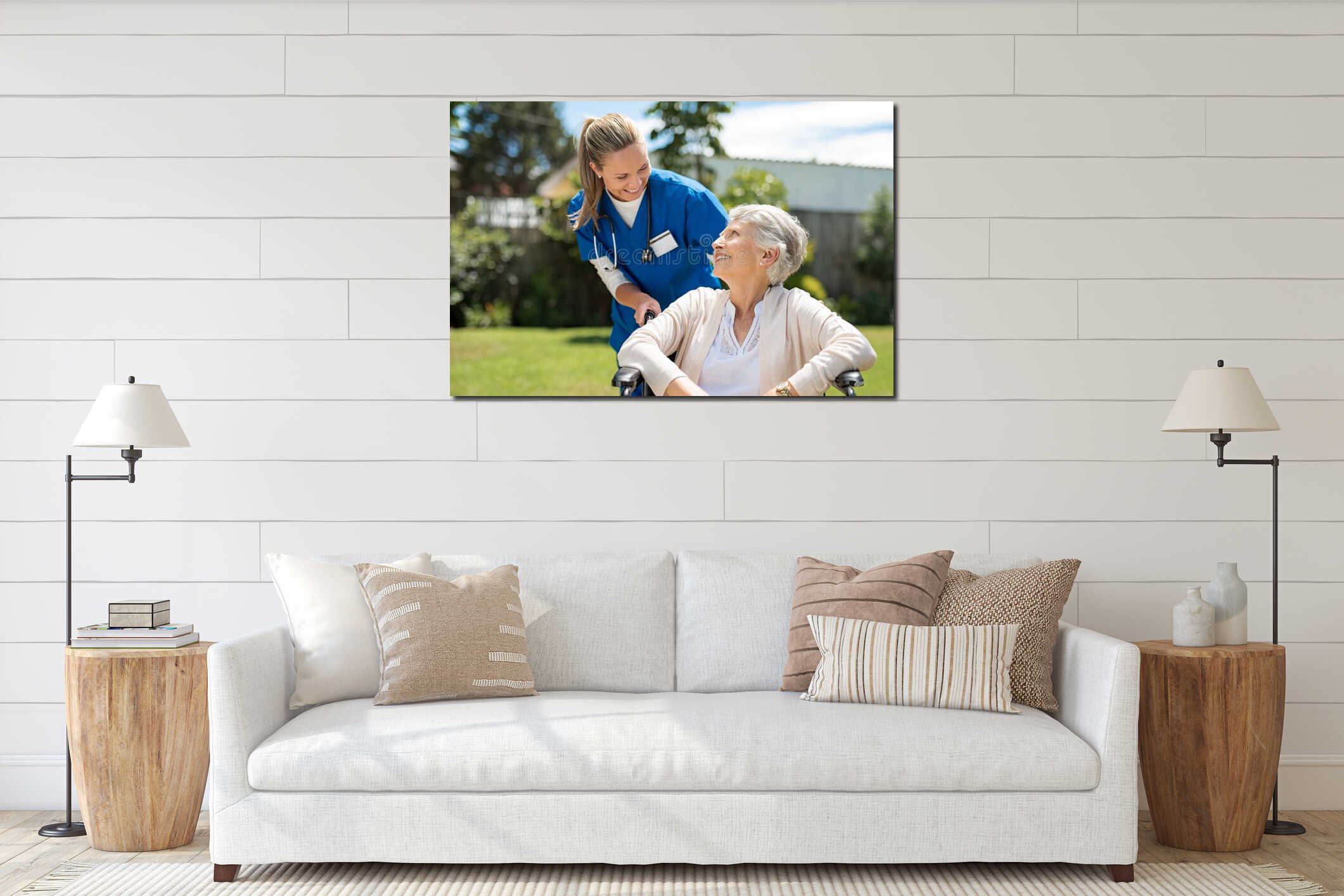 Canvas hanging interior mockup