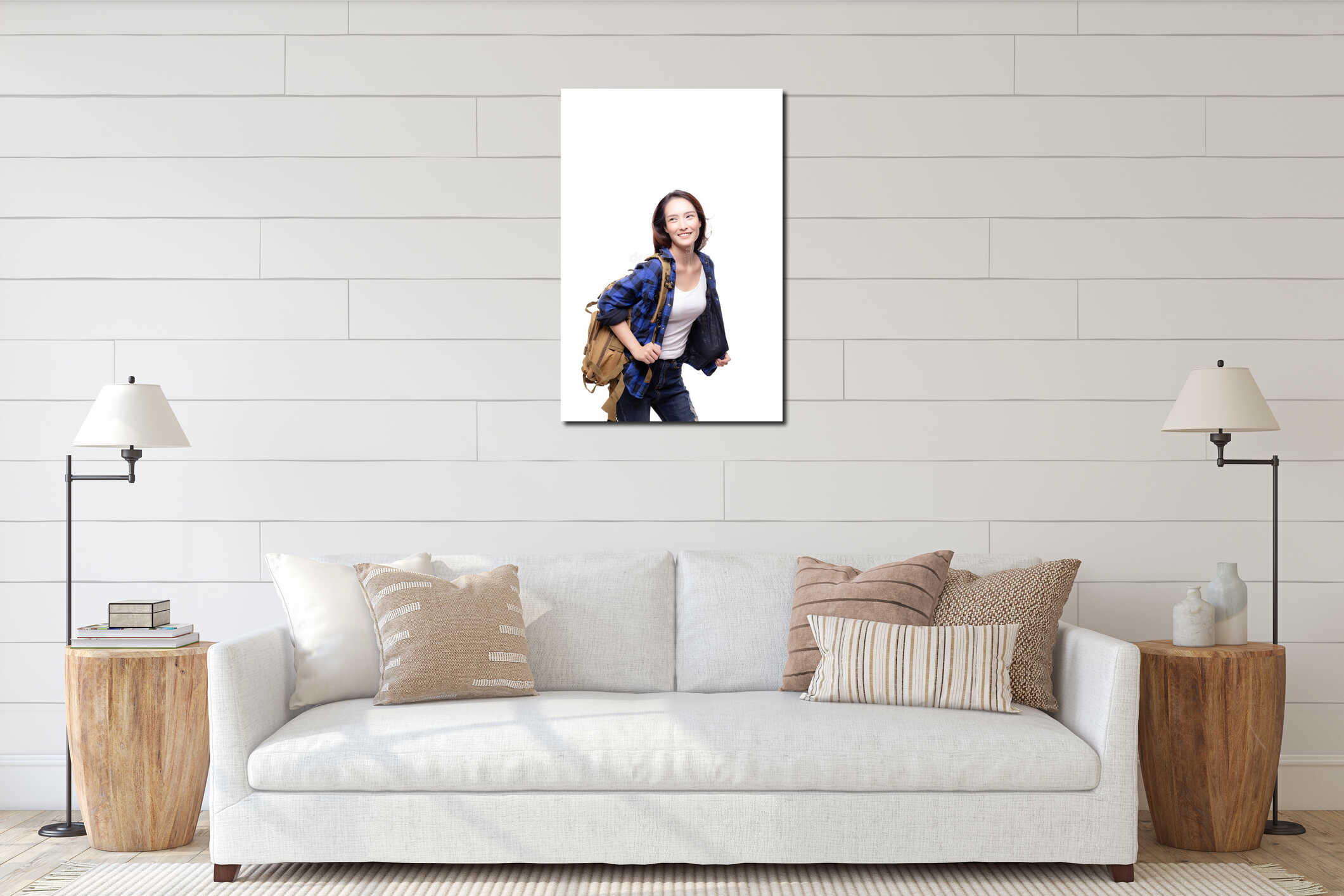 Canvas hanging interior mockup
