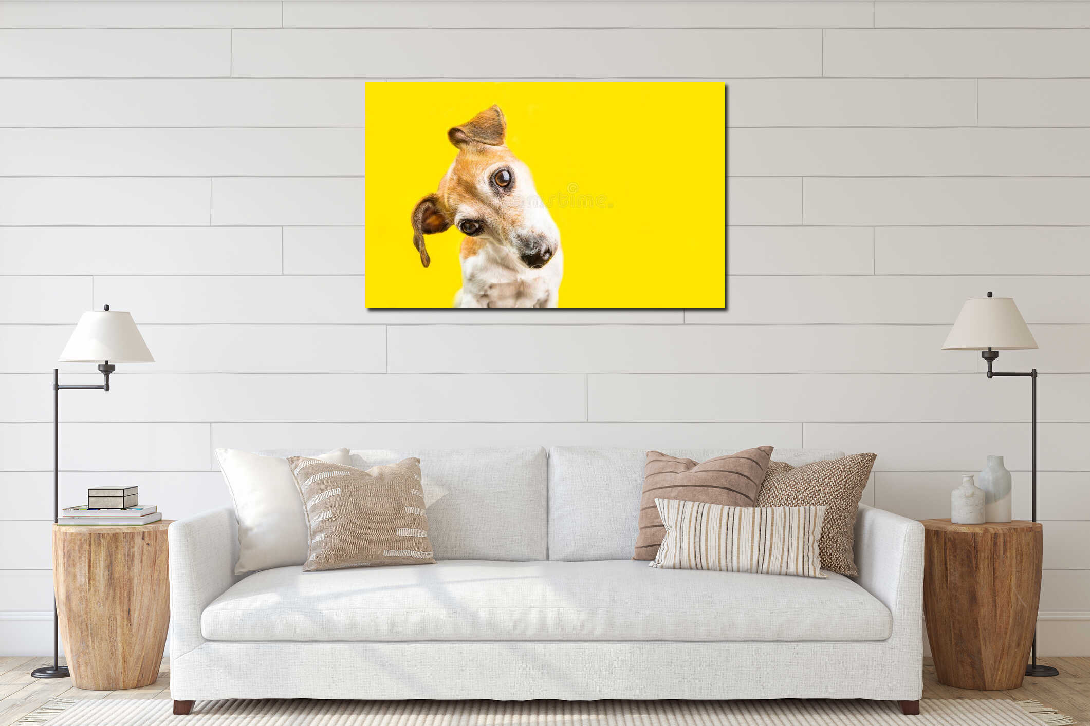 Canvas hanging interior mockup