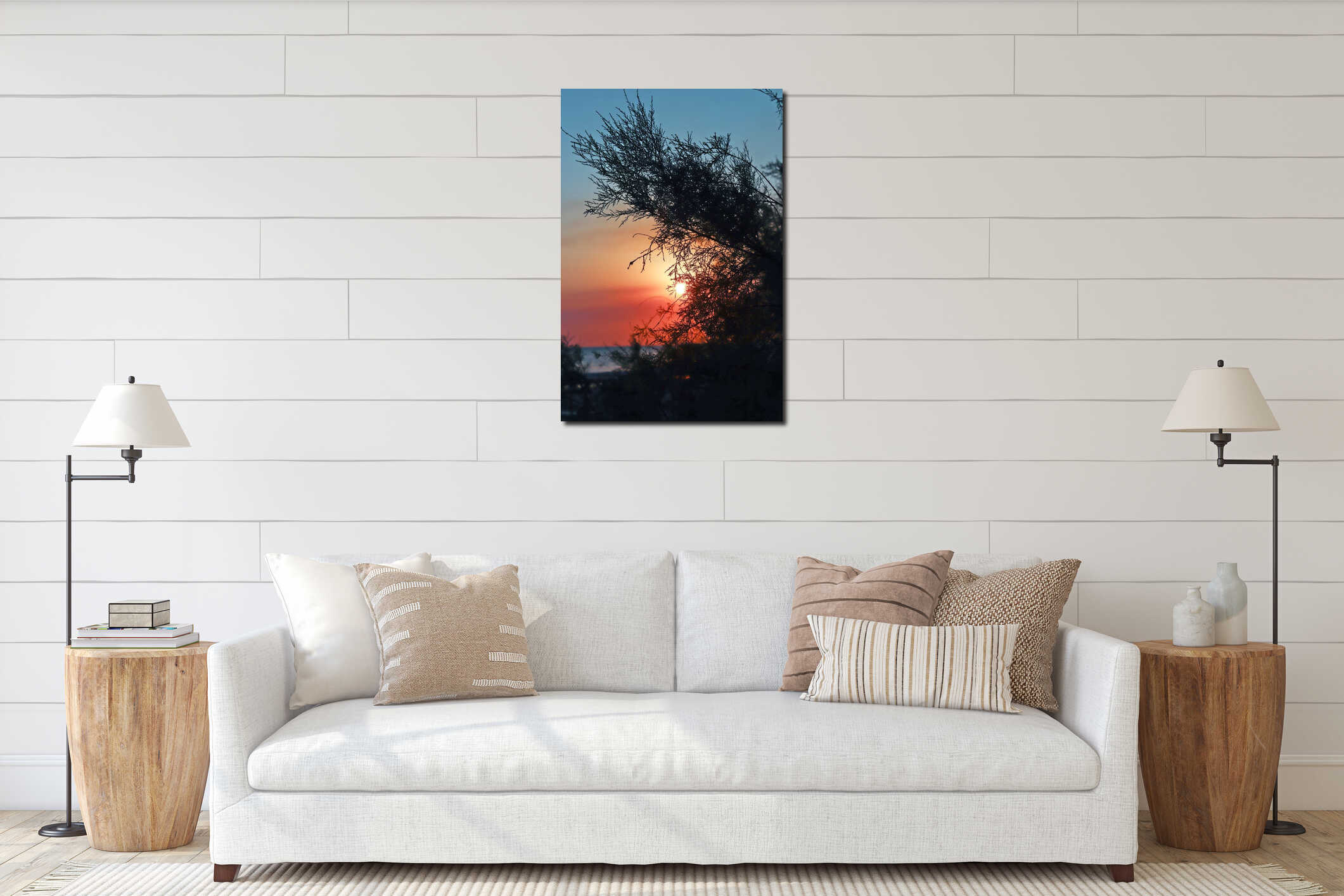 Canvas hanging interior mockup