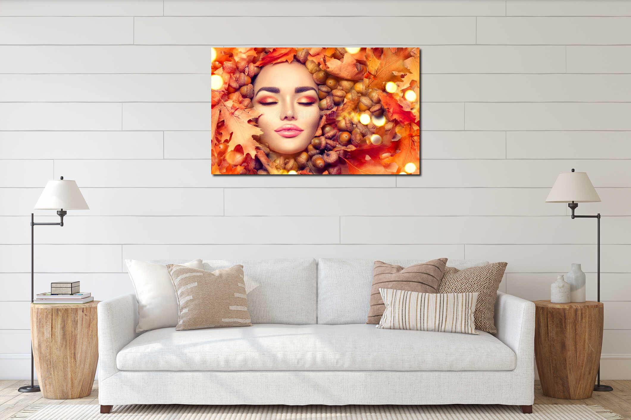 Canvas hanging interior mockup