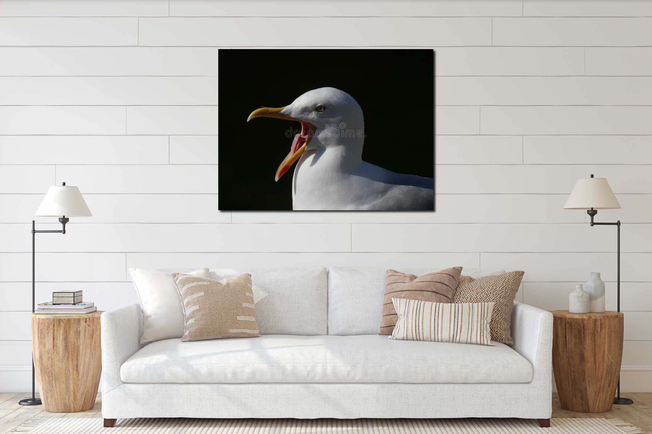 Canvas hanging interior mockup