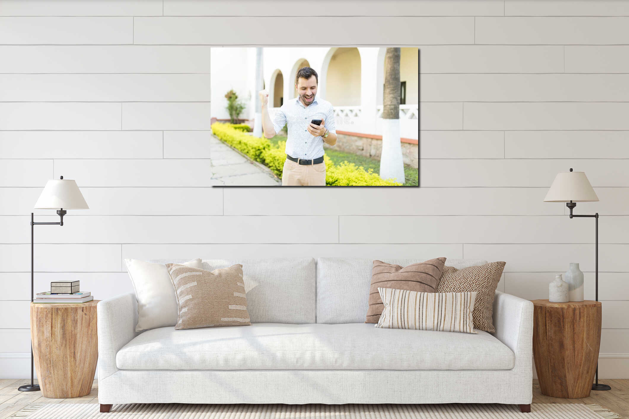Canvas hanging interior mockup