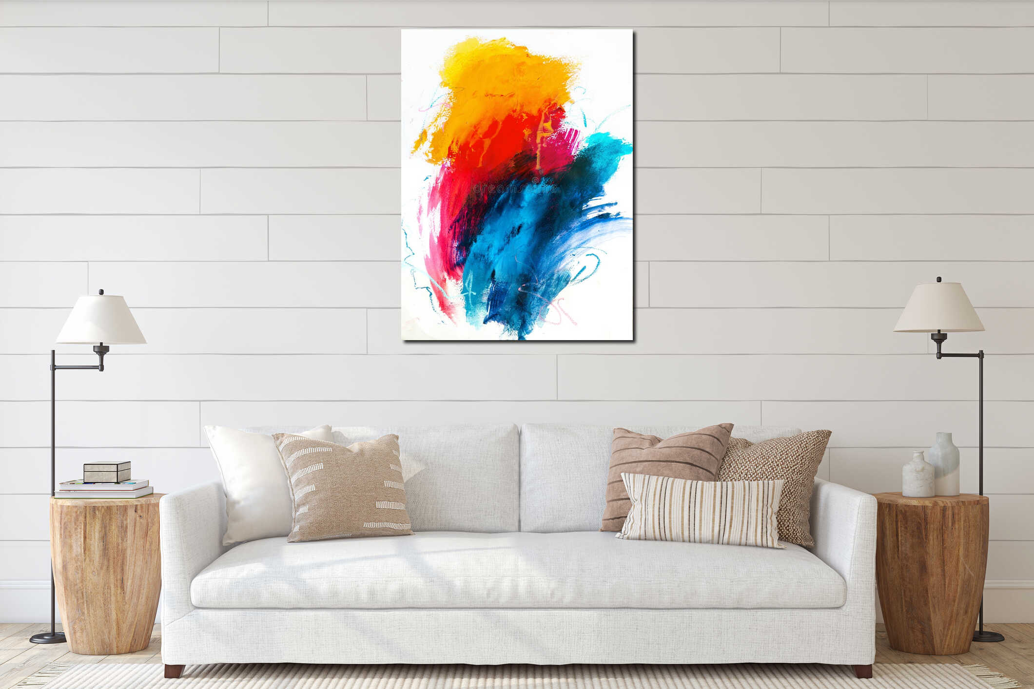 Canvas hanging interior mockup