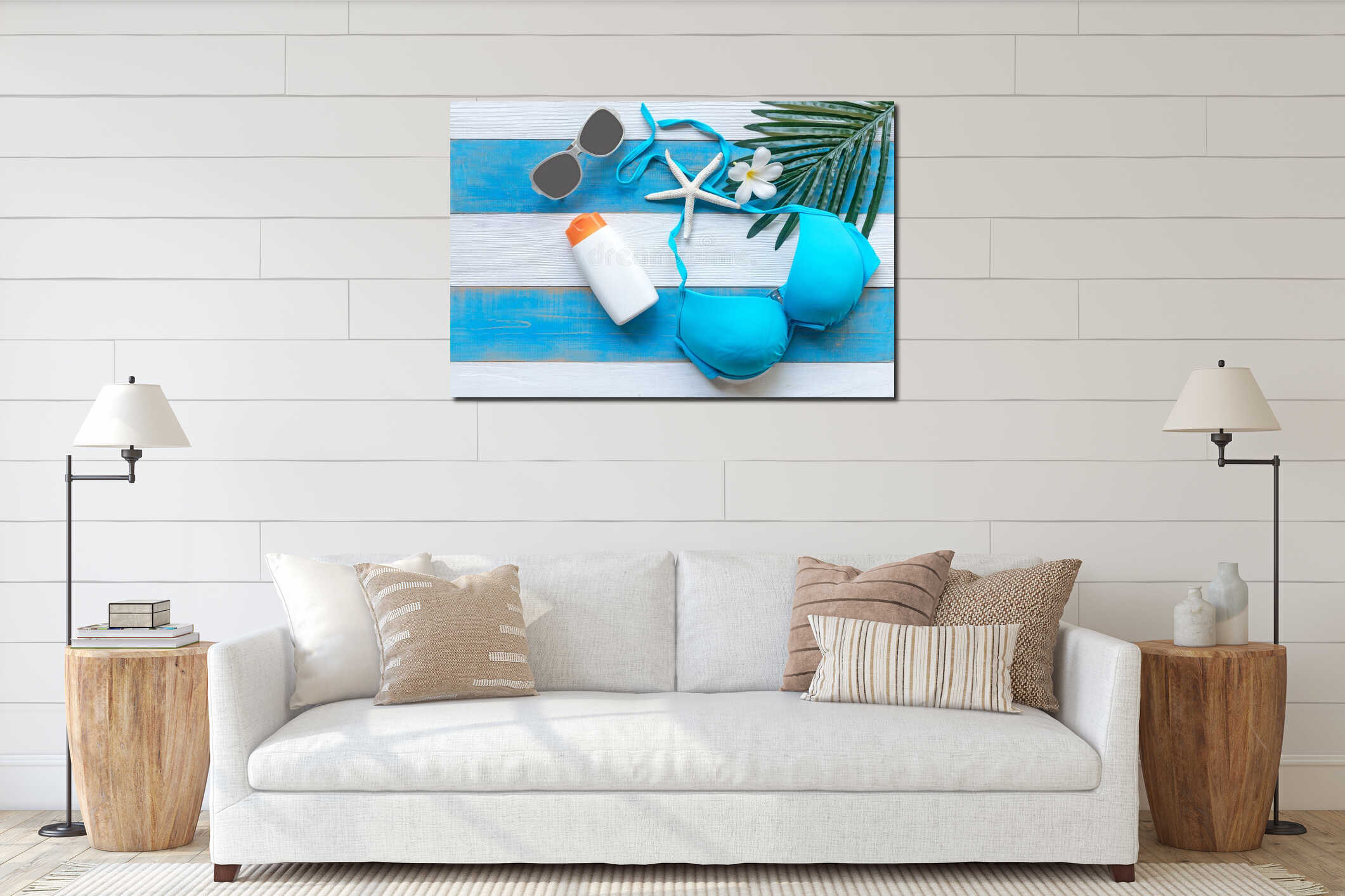 Canvas hanging interior mockup