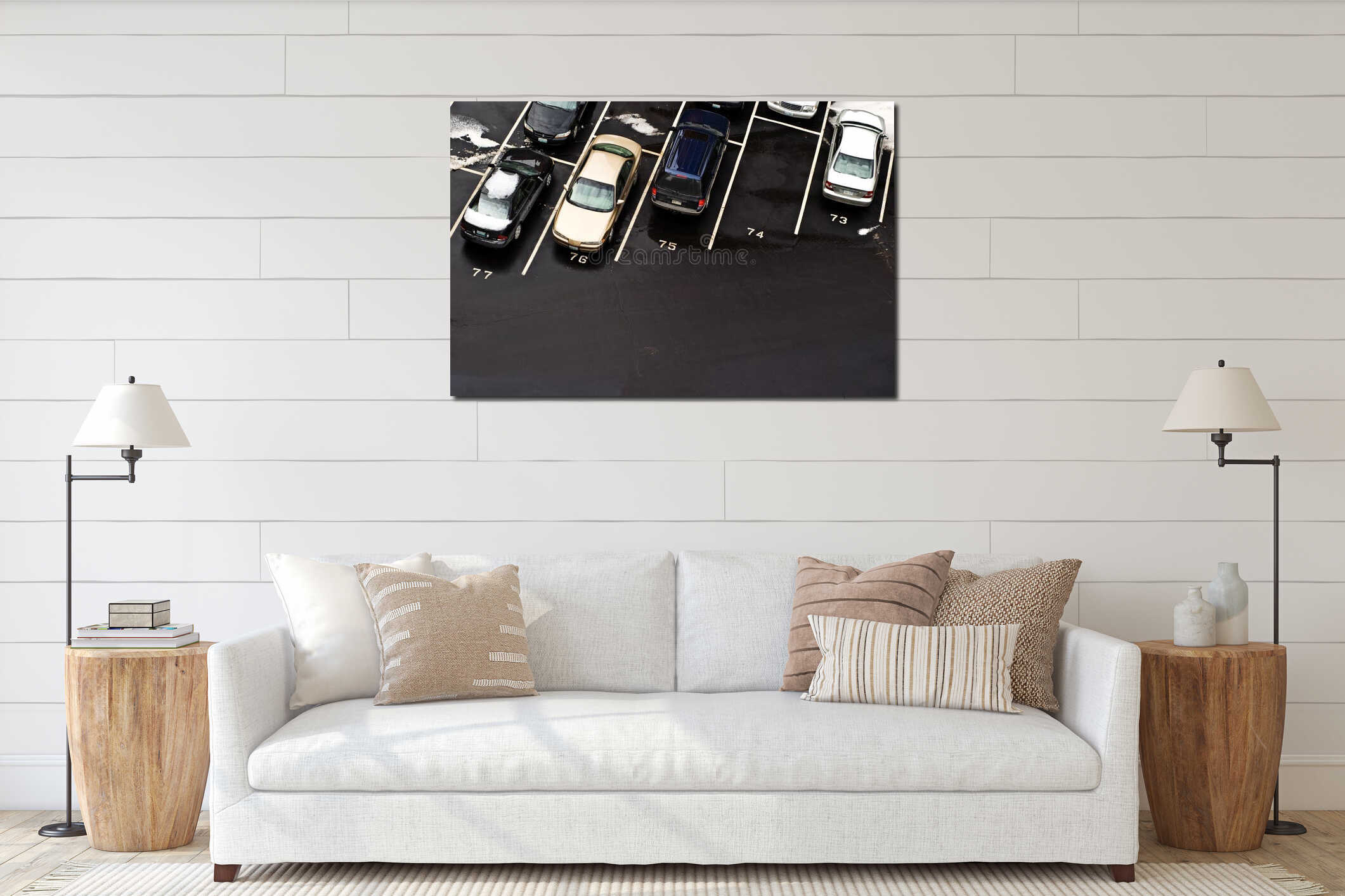 Canvas hanging interior mockup