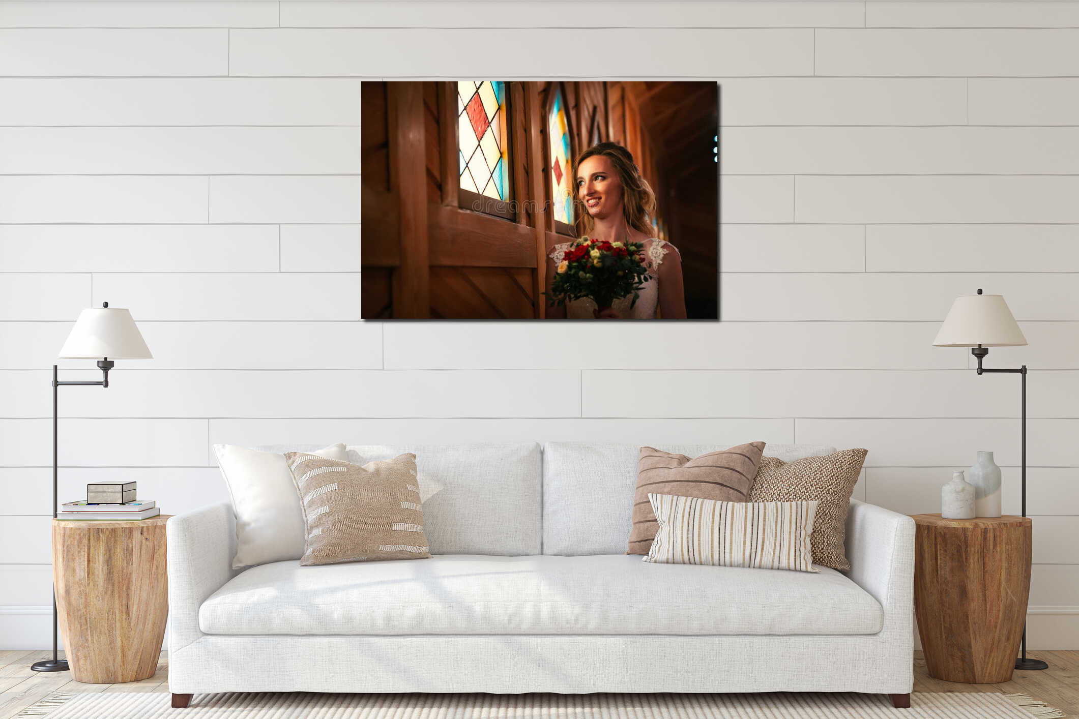 Canvas hanging interior mockup