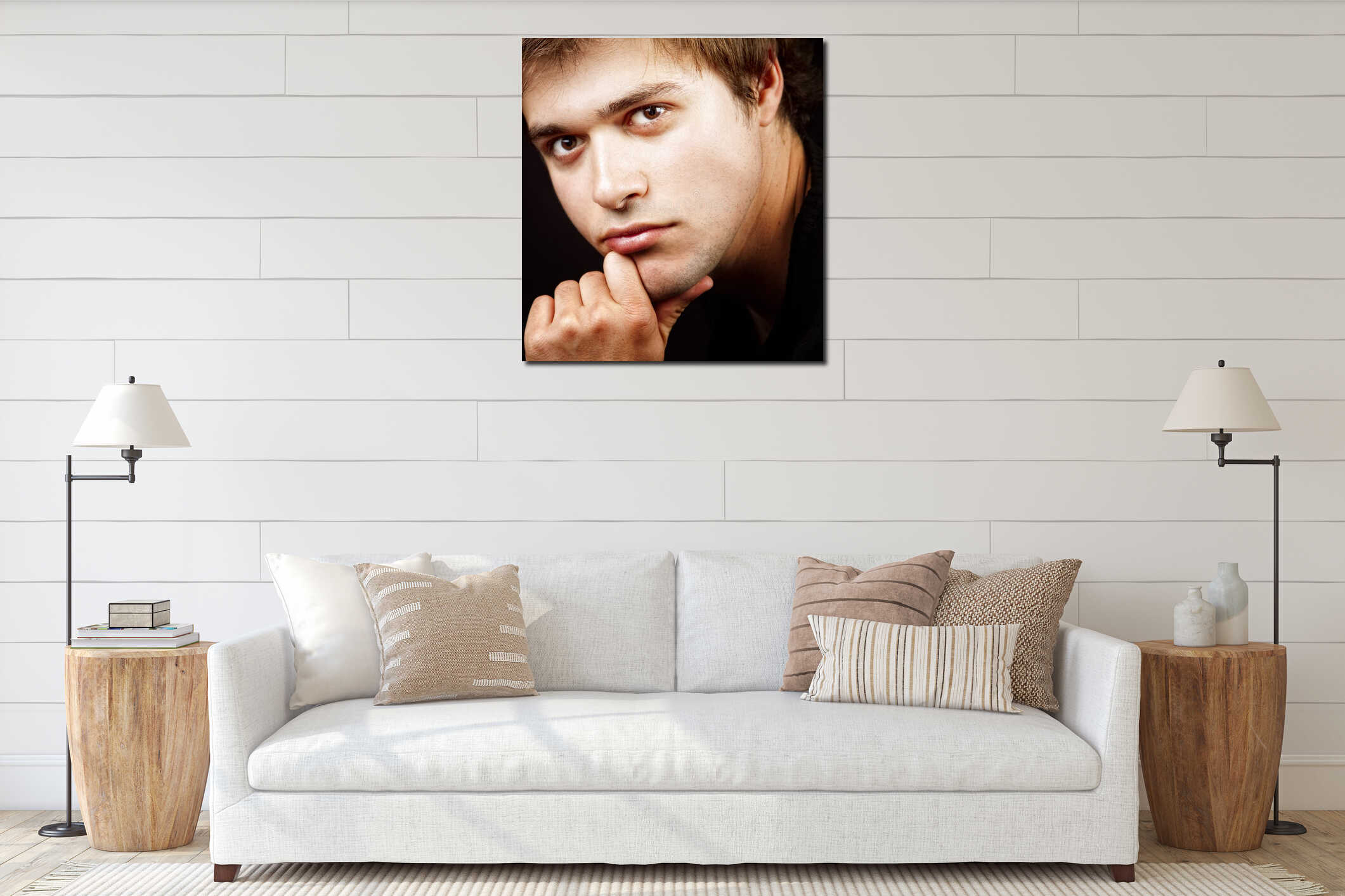 Canvas hanging interior mockup