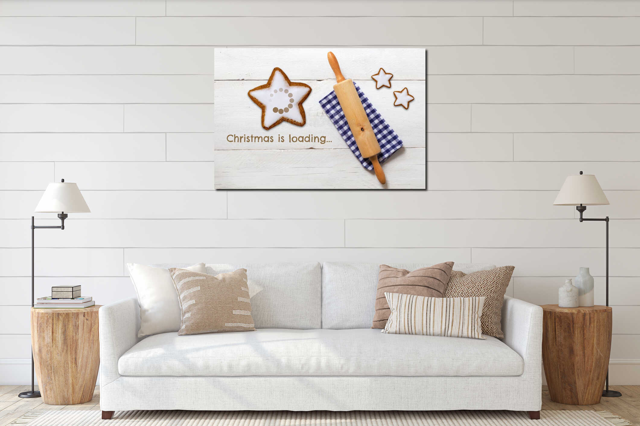 Canvas hanging interior mockup