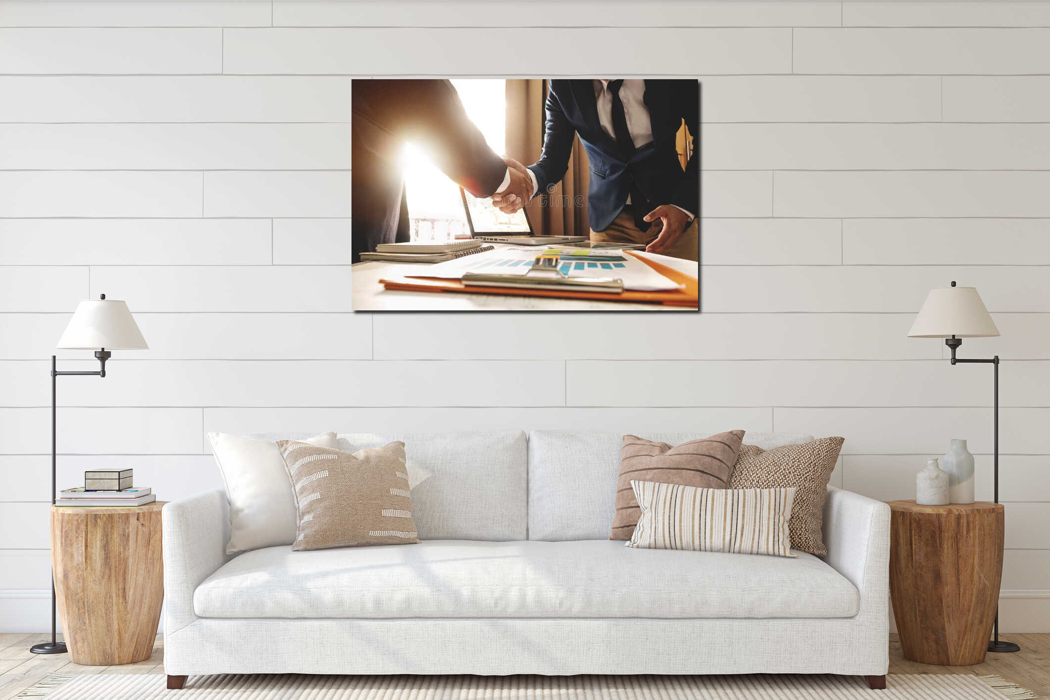 Canvas hanging interior mockup