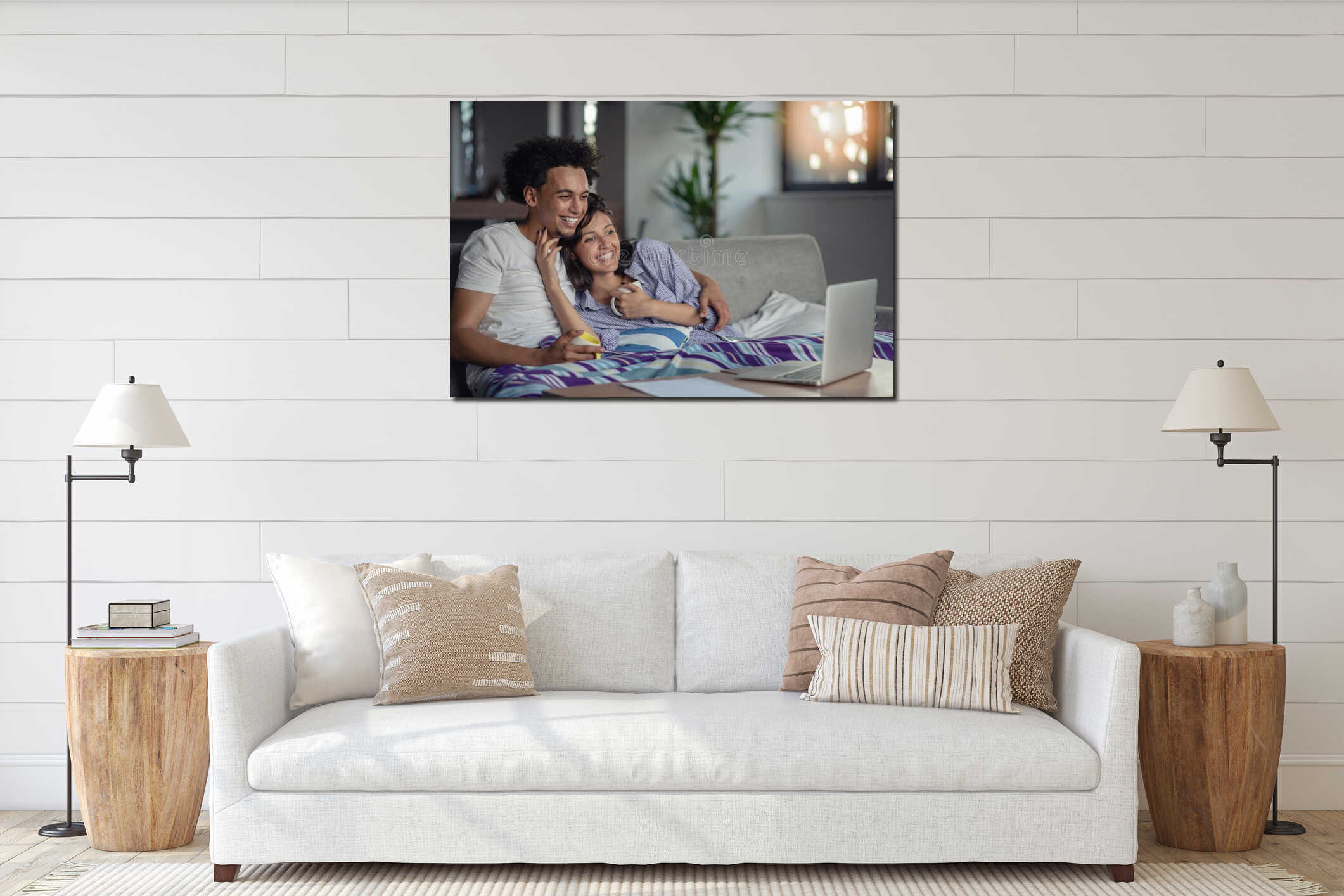 Canvas hanging interior mockup
