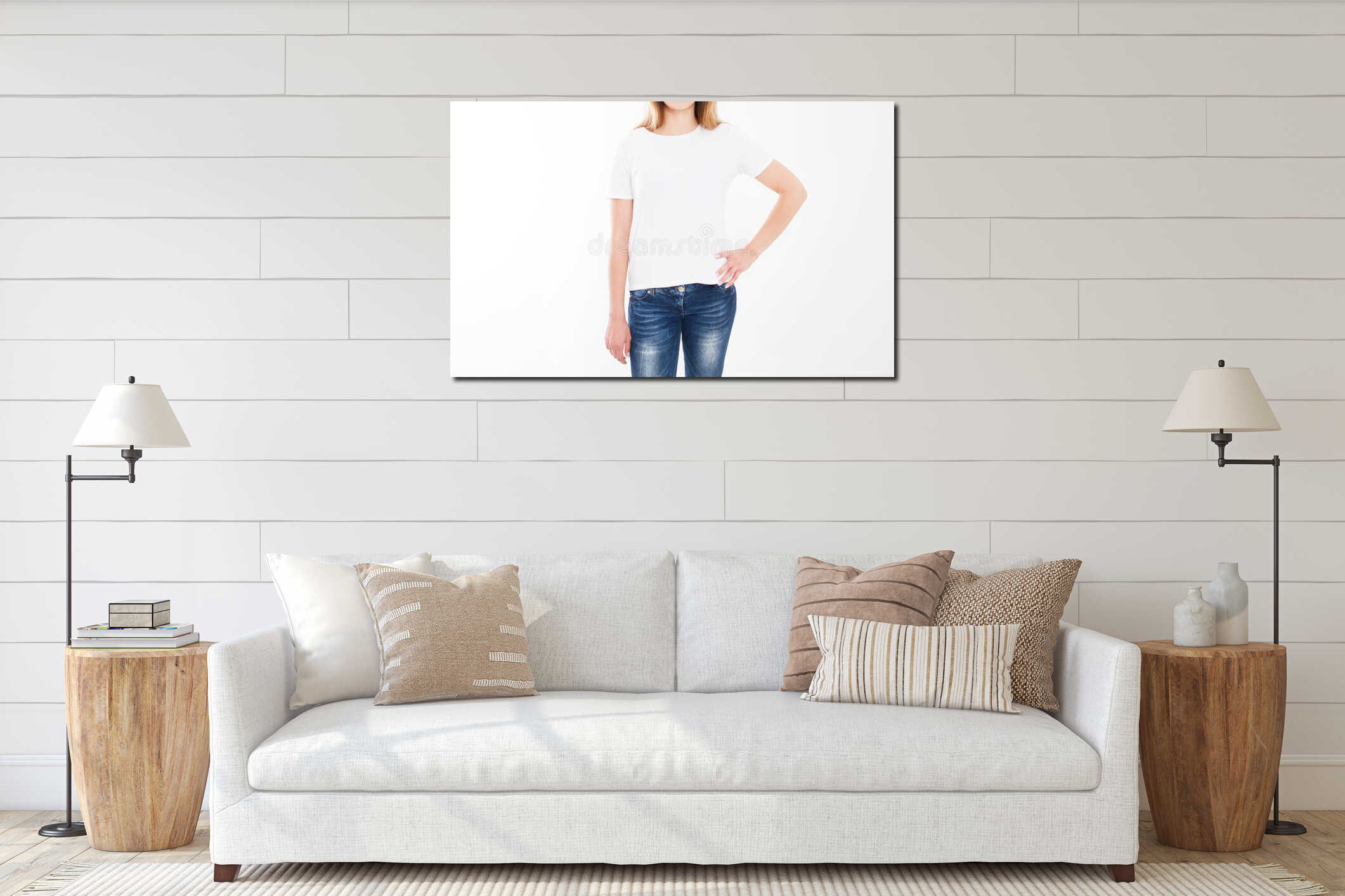 Canvas hanging interior mockup