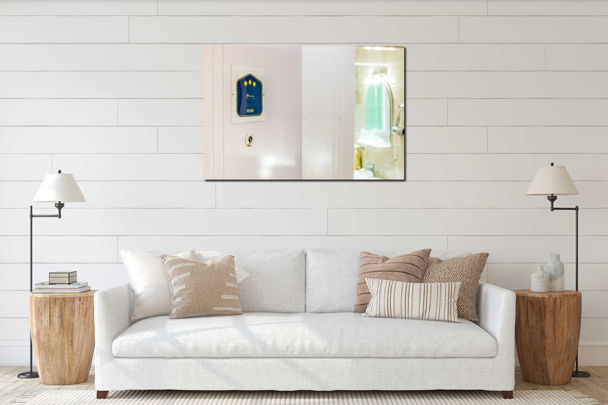 Canvas hanging interior mockup