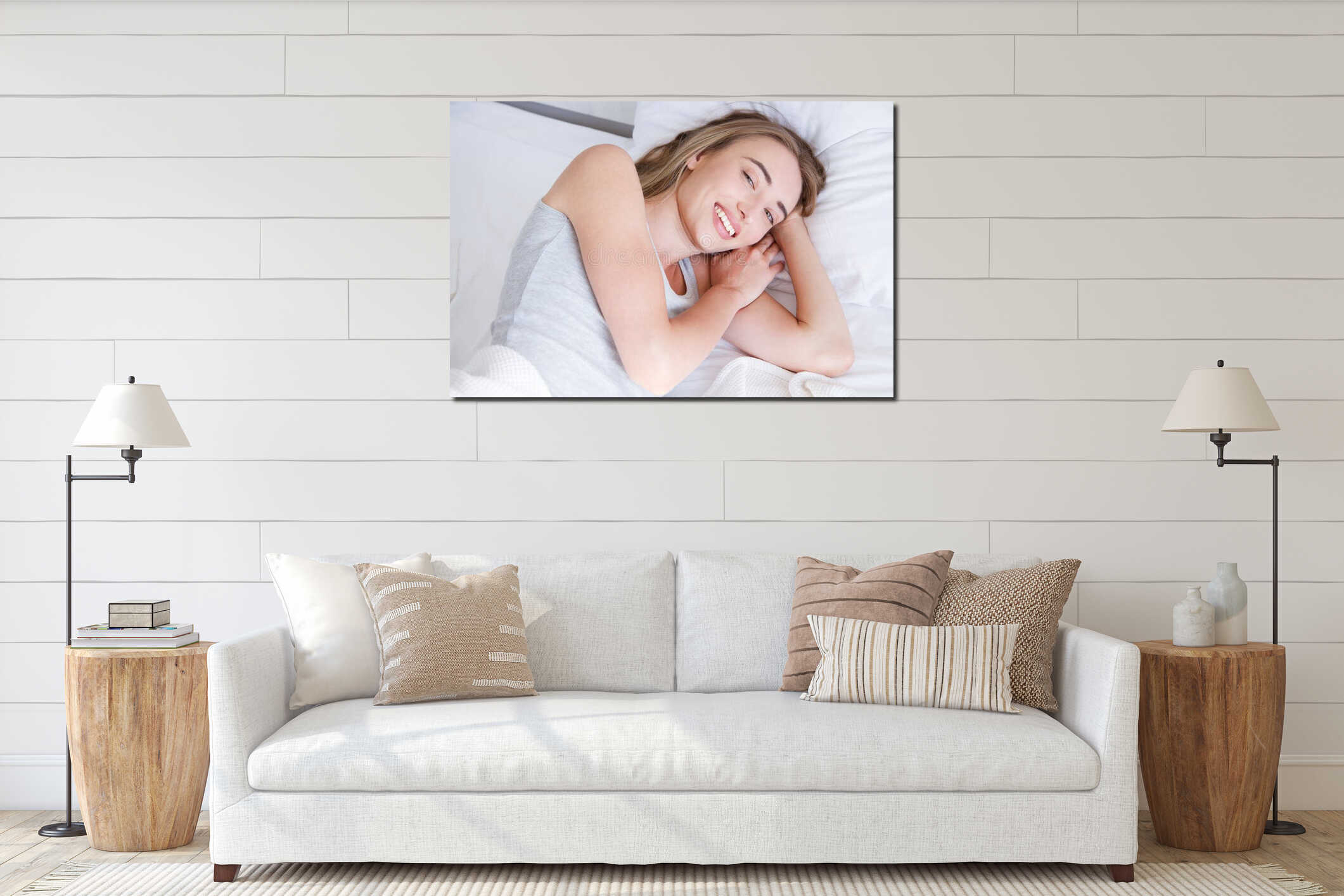Canvas hanging interior mockup
