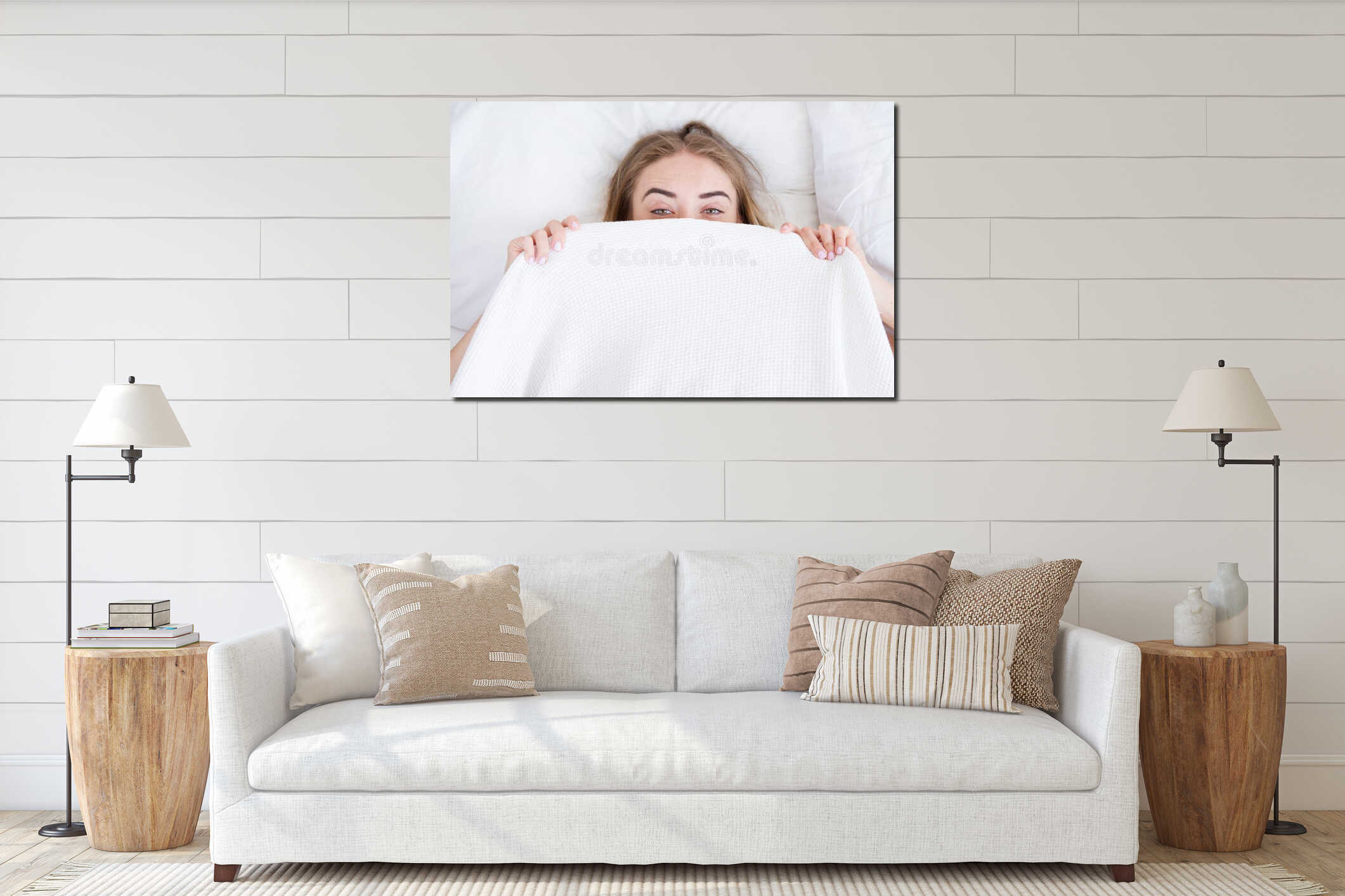 Canvas hanging interior mockup