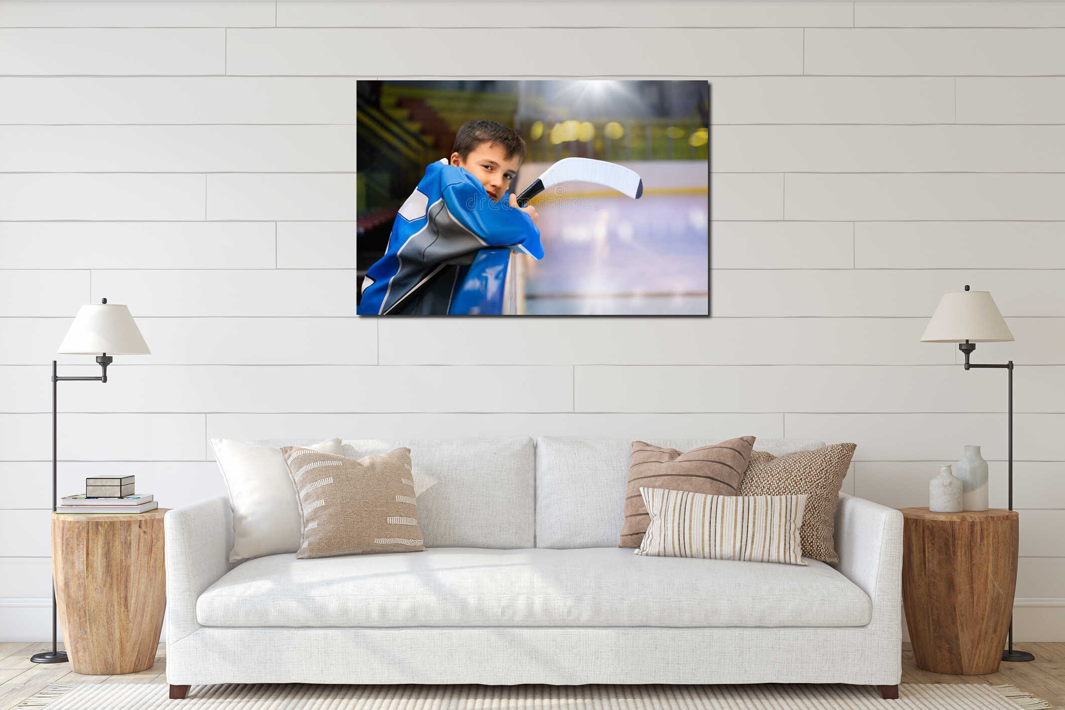 Canvas hanging interior mockup